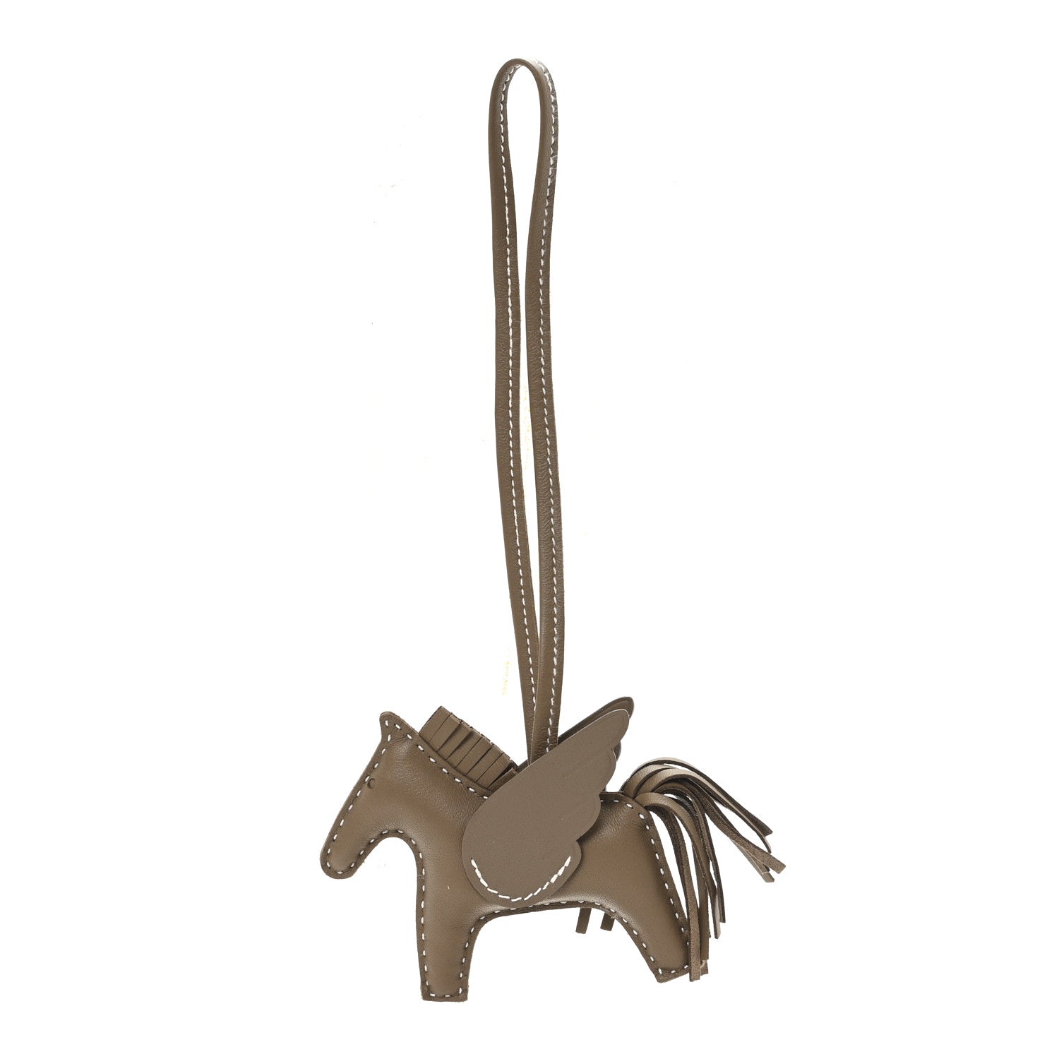 Milo Lambskin Grigri Rodeo Pegase Horse Bag Charm PM Etoupe