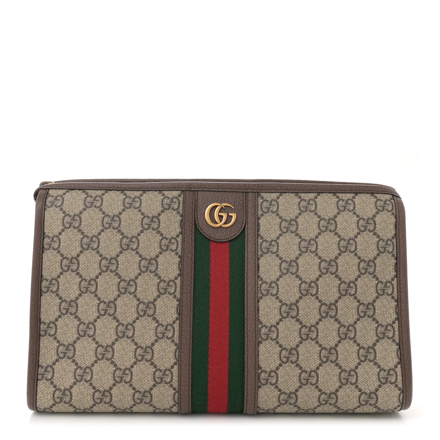 GG Supreme Monogram Web Ophidia GG Toiletry Case Beige New Acero