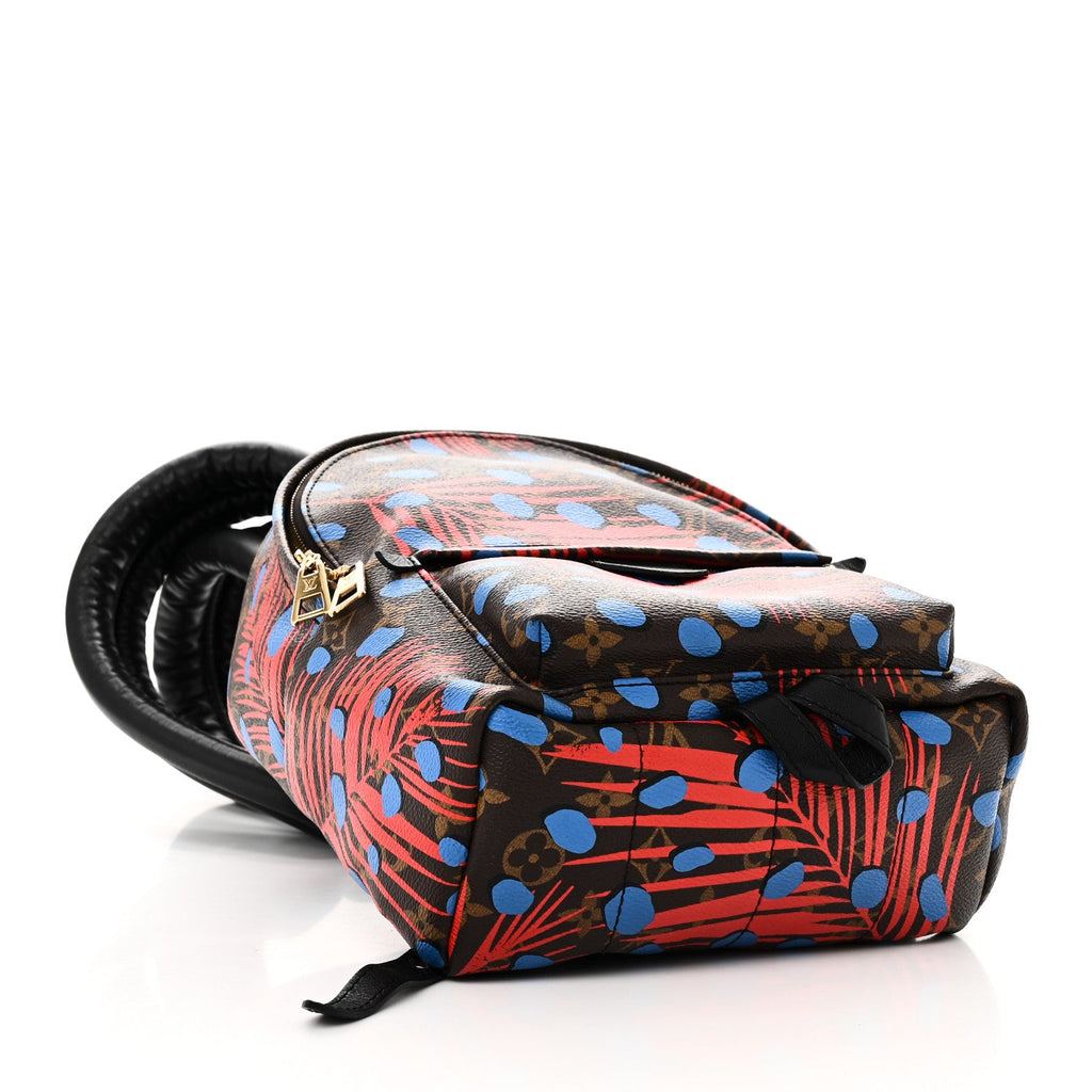 Monogram Jungle Dots Palm Springs Backpack PM Coquelicot Denim