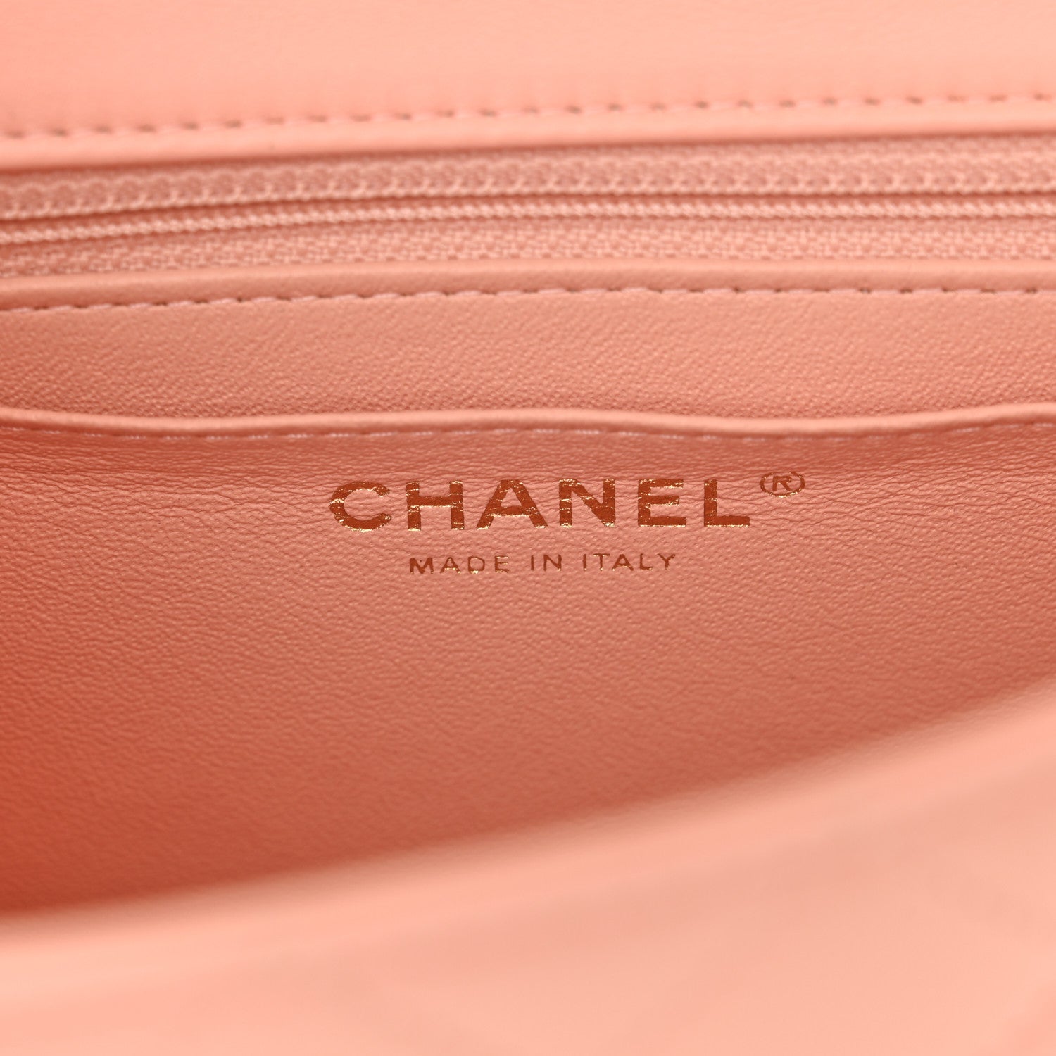 Lambskin Quilted Mini Rectangular Flap Light Pink