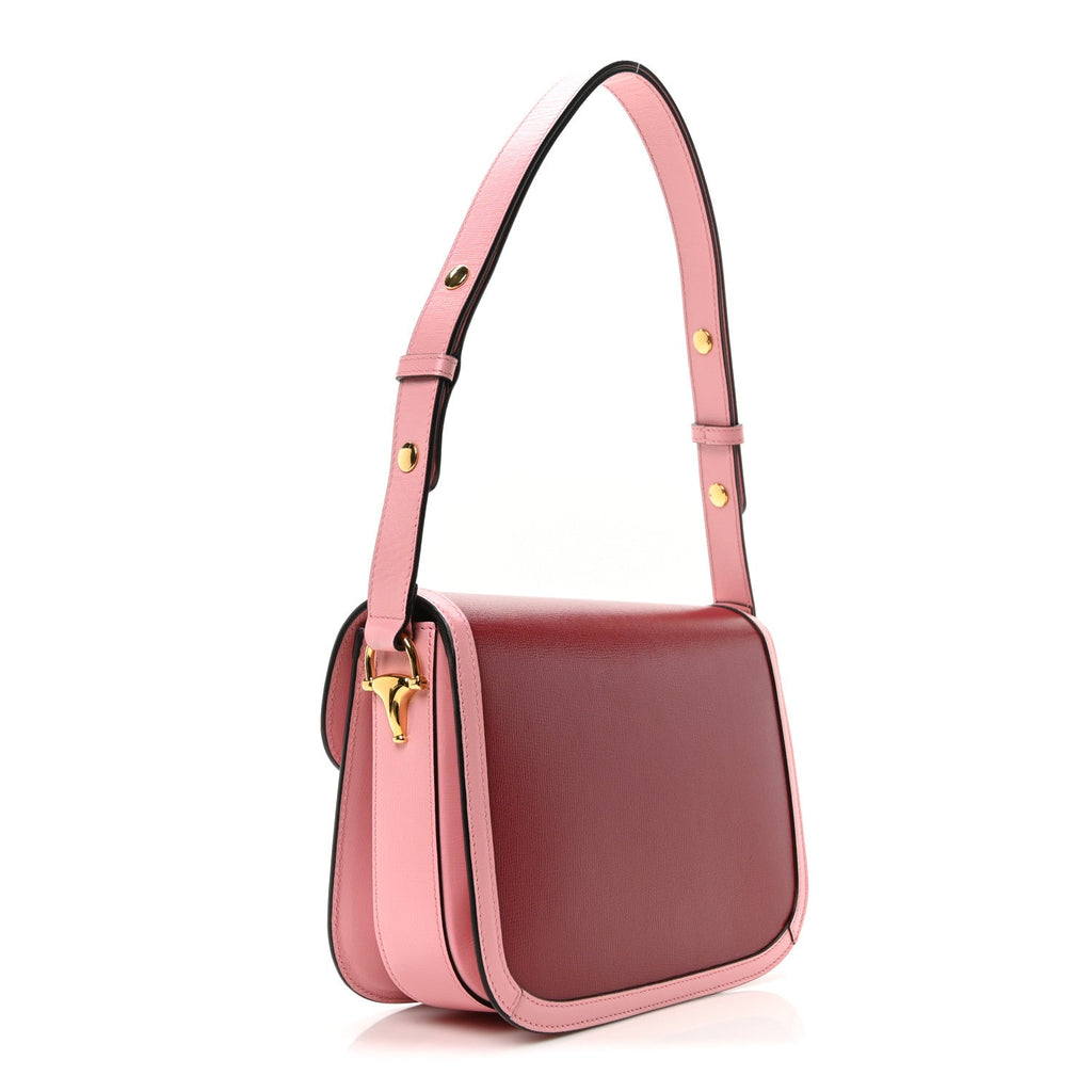 Azalea Calfskin Horsebit 1955 Shoulder Bag New Cherry Red Wild Rose