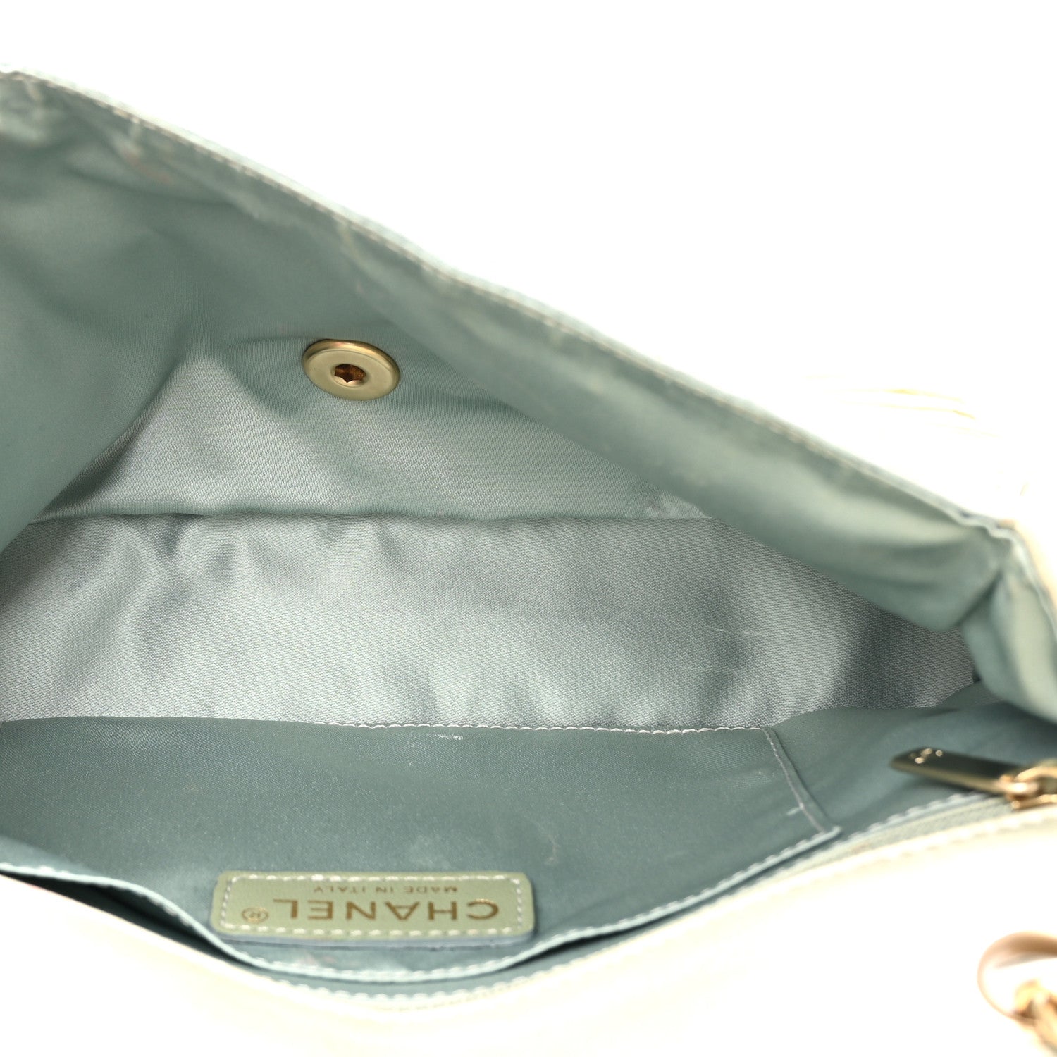 Metallic Woven Raffia Patchwork Single Flap Green