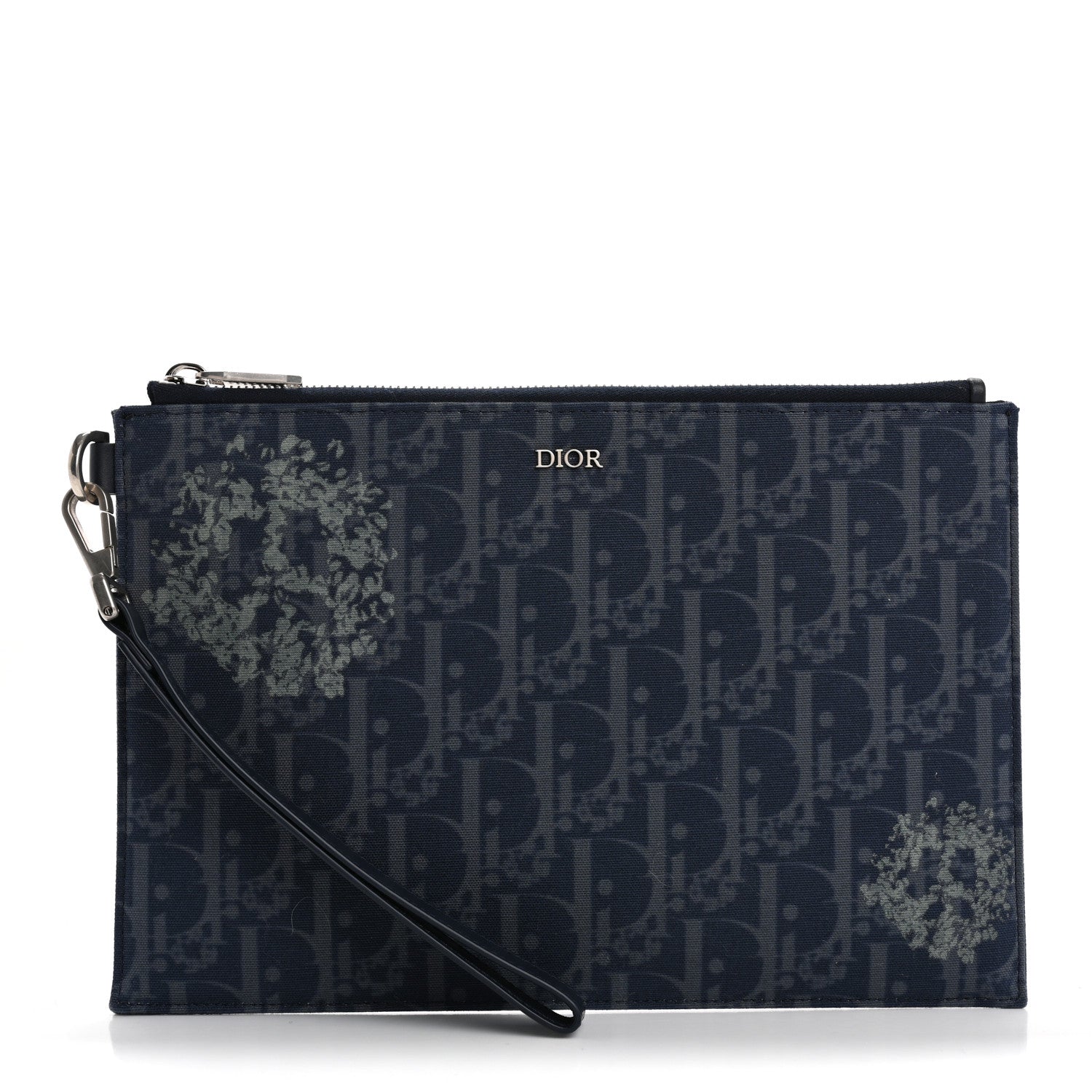 x Denim Tears A5 Oblique Flat Pouch Wristlet Blue