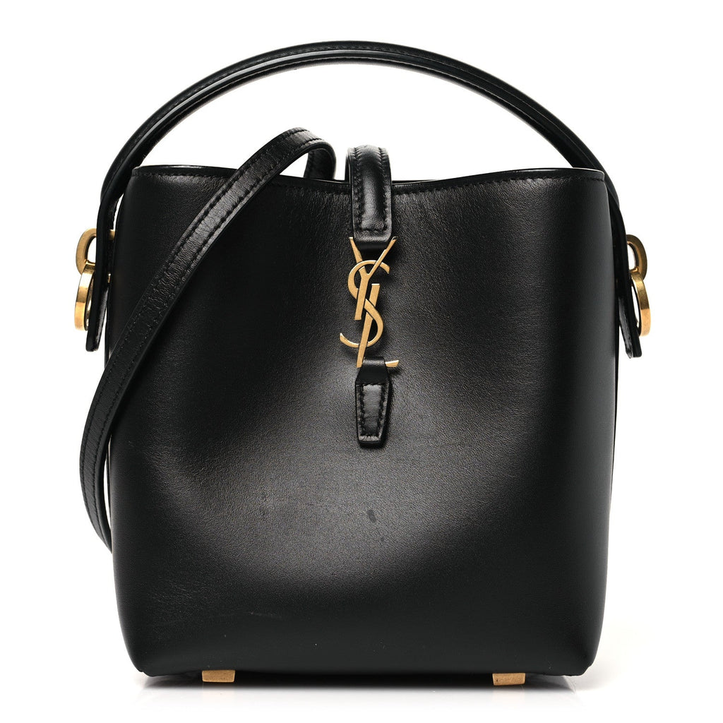 Shiny Calfskin Le 37 Mini Bucket Bag Black