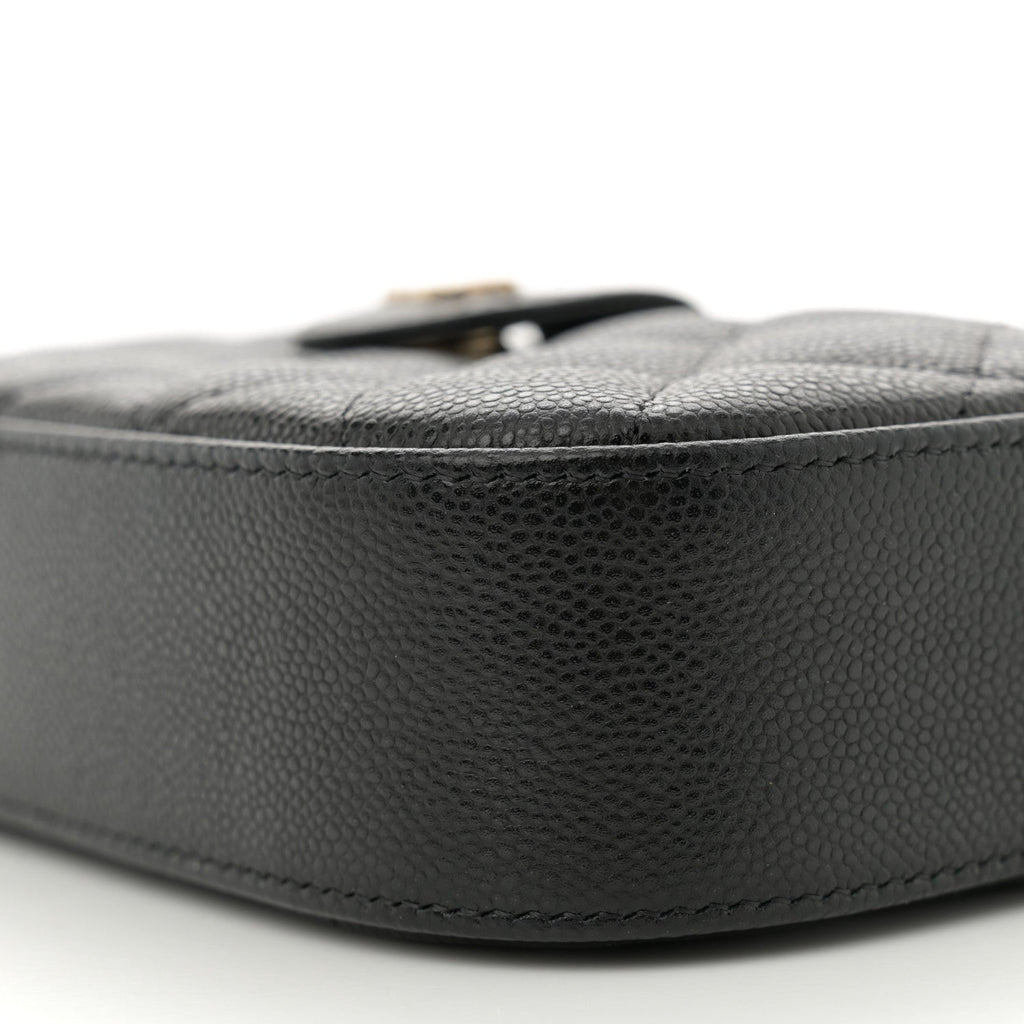 Caviar Quilted Chain Camera Bag Black