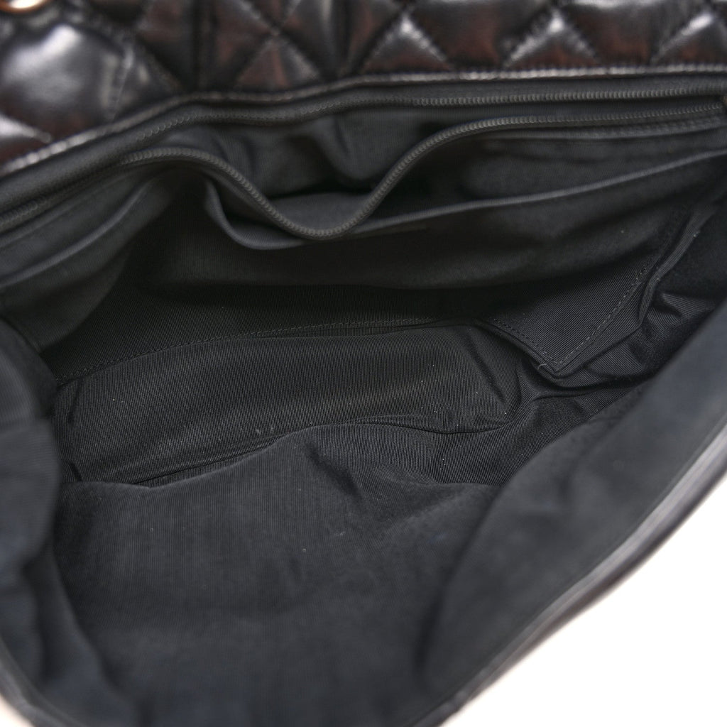 Lambskin Quilted Jumbo Paris Dallas Single Flap Black