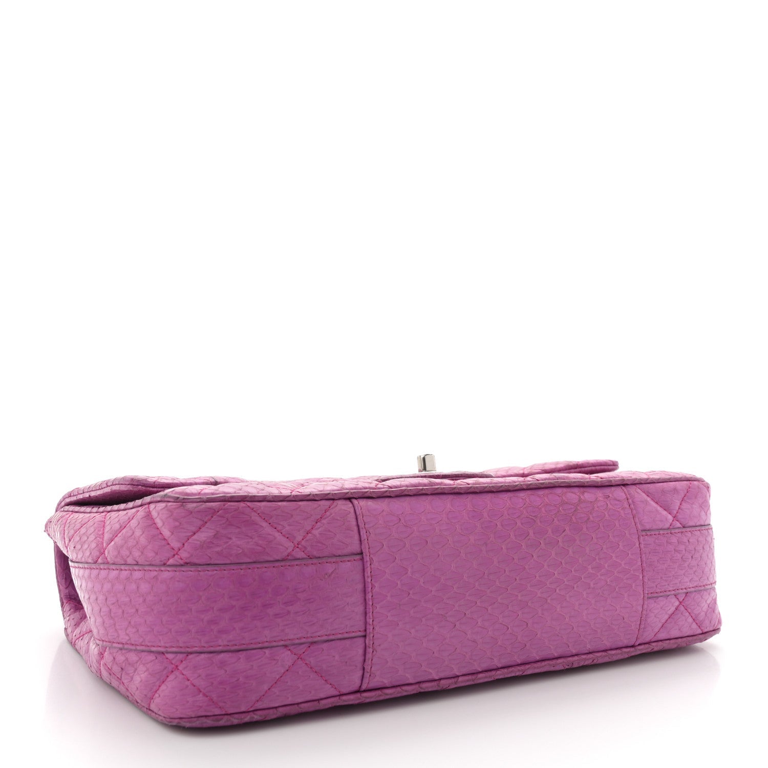 Elaphe Snakeskin Quilted Jumbo Easy Carry Flap Purple