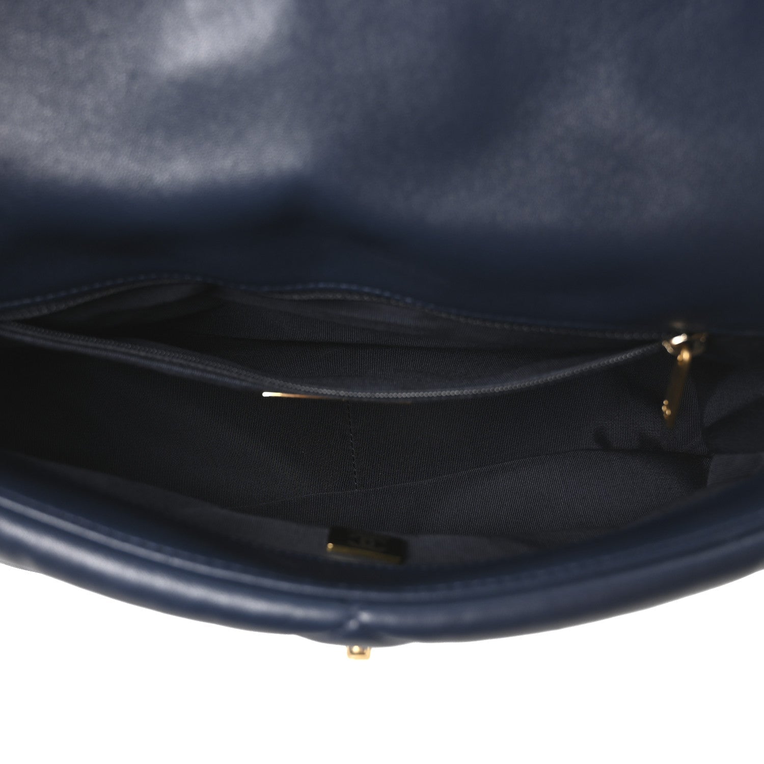 Lambskin Quilted Large Chanel 19 Flap Dark Blue