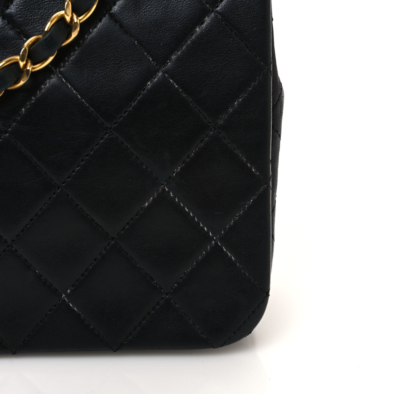 Lambskin Quilted Small Single Flap Black