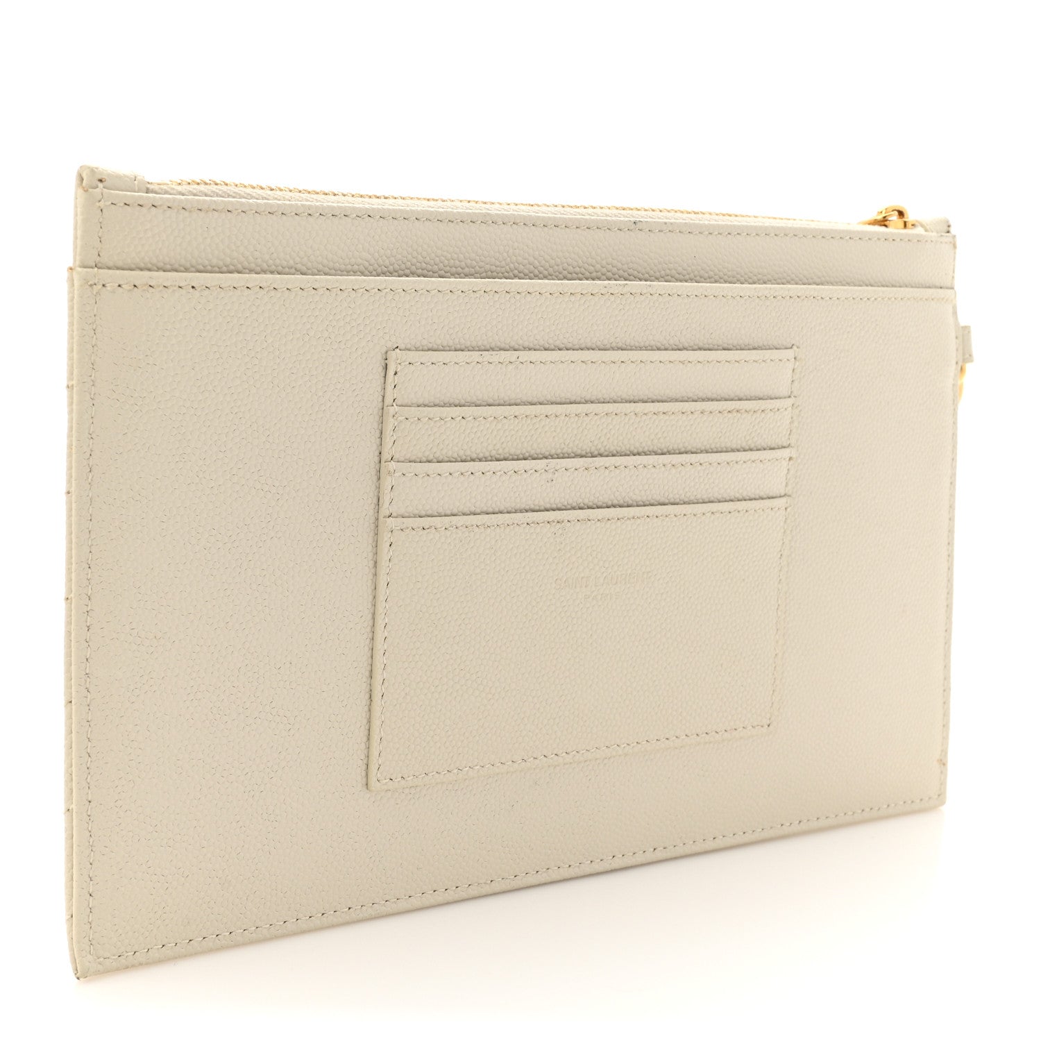 Grain De Poudre Chevron Monogram Large Bill Pouch Blanc Vintage