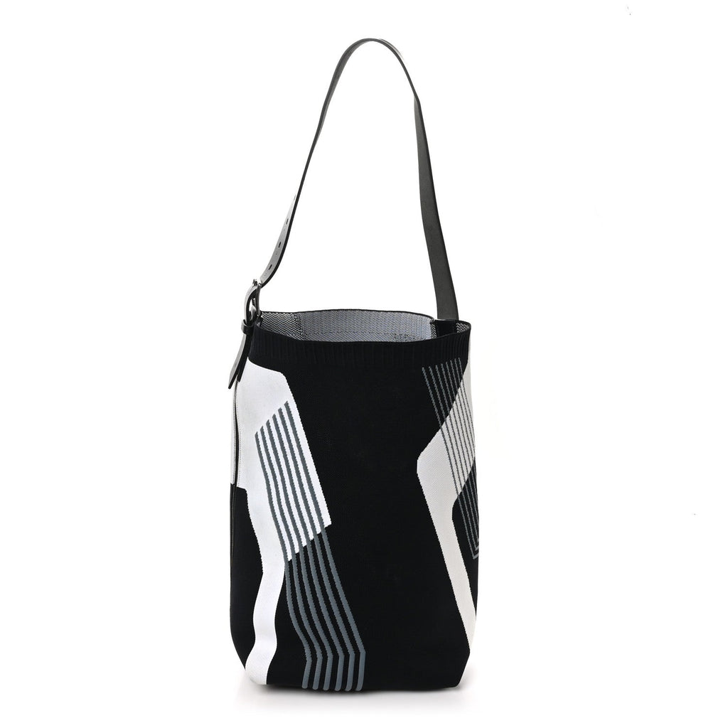 Technical Mesh Hunter Calfskin Etriviere Dynamo Shoulder Bag MM Black