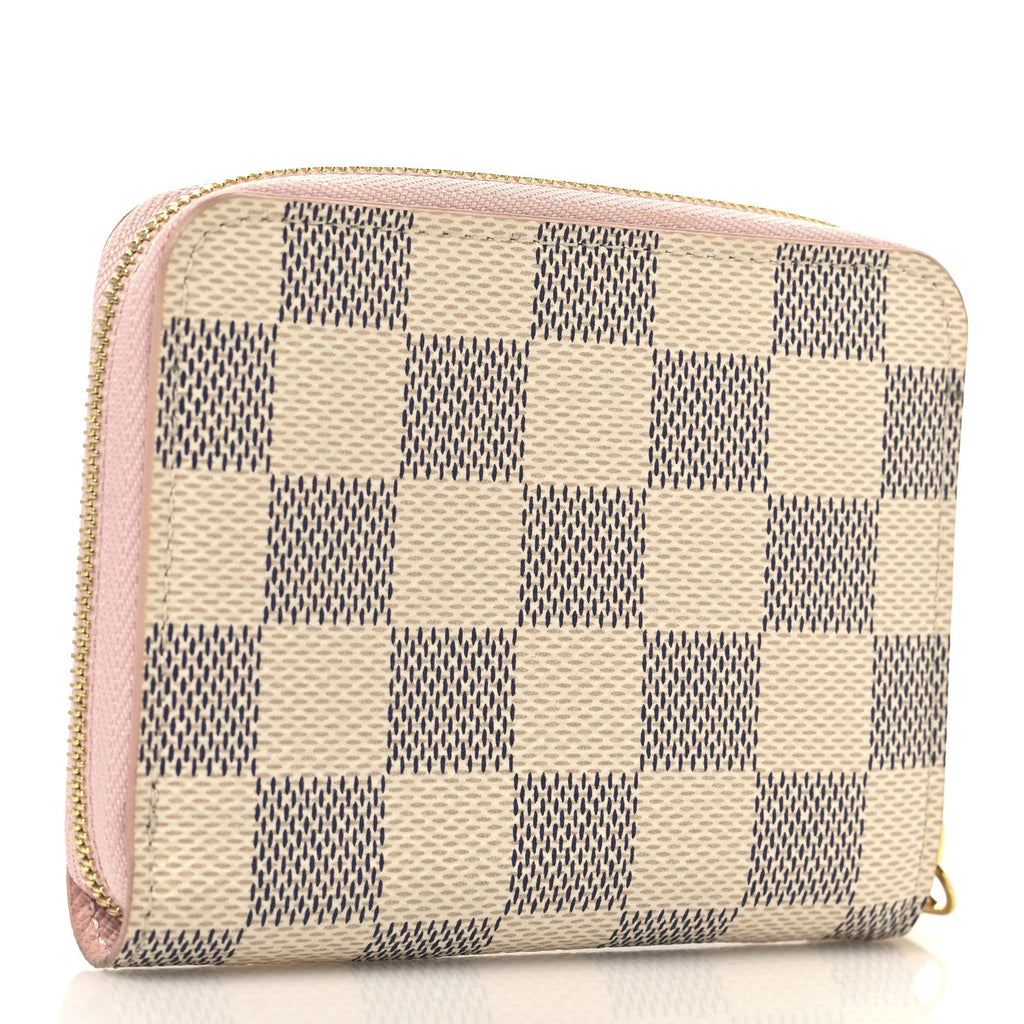 Damier Azur Zippy Coin Purse Rose Ballerine