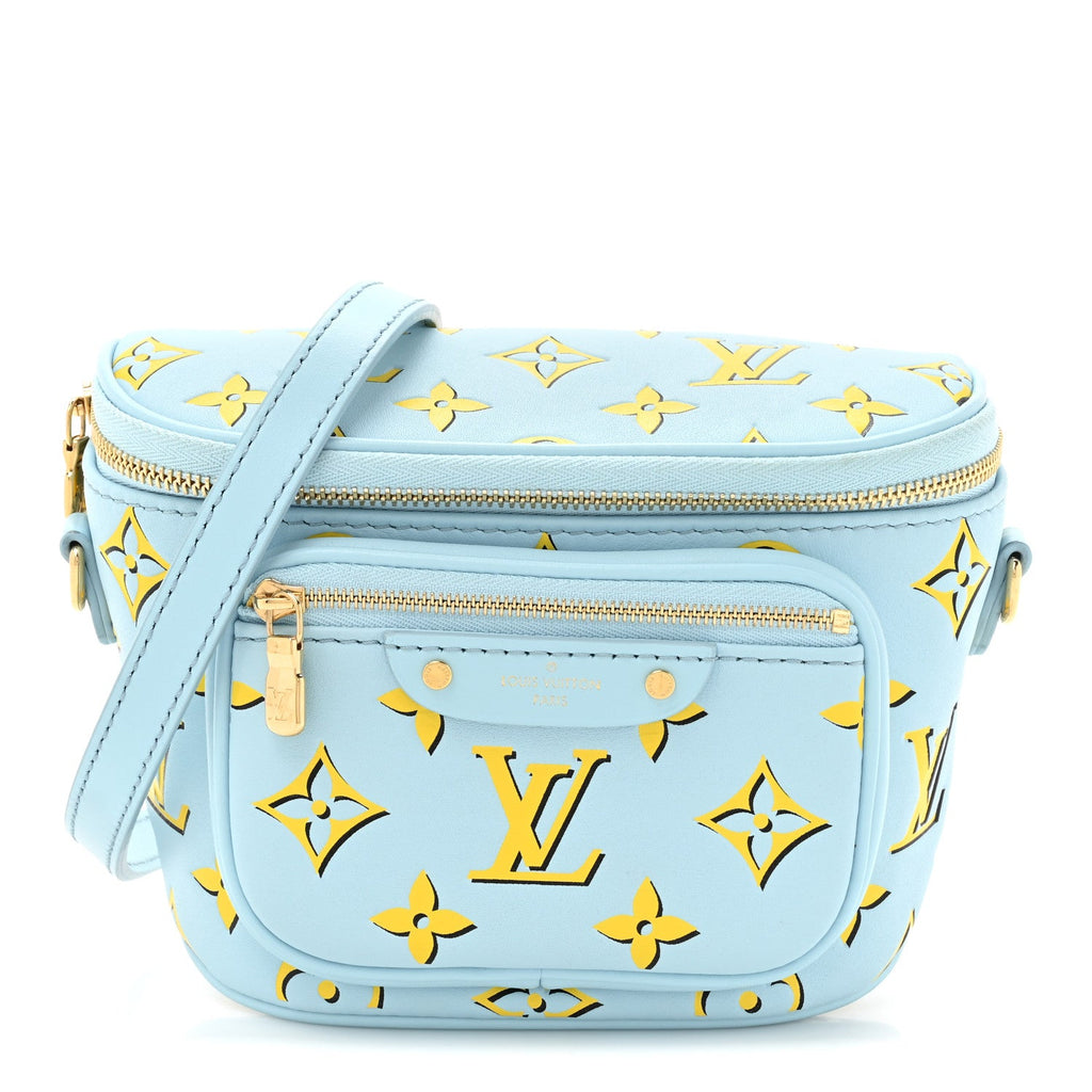 Lambskin Monogram Mini Bumbag H27 Baby Blue