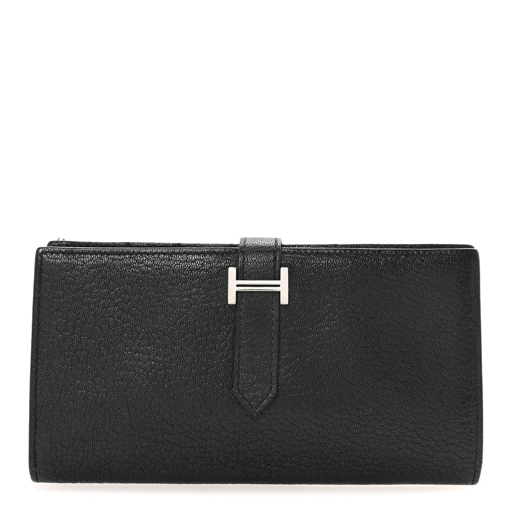 Chevre Mysore Bearn Gusset Wallet Black