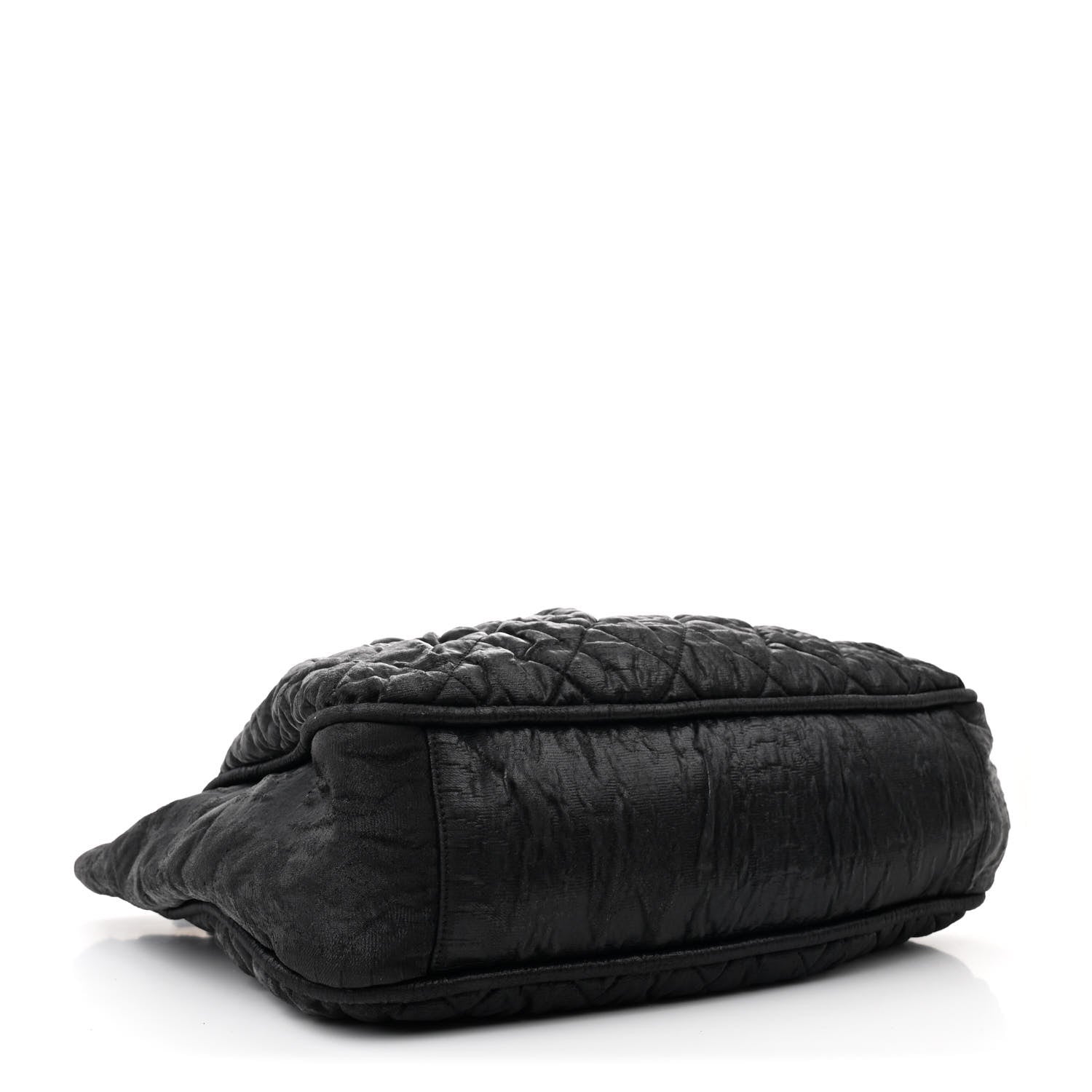 Crinkled Coated Canvas Le Marais Large Tote Black