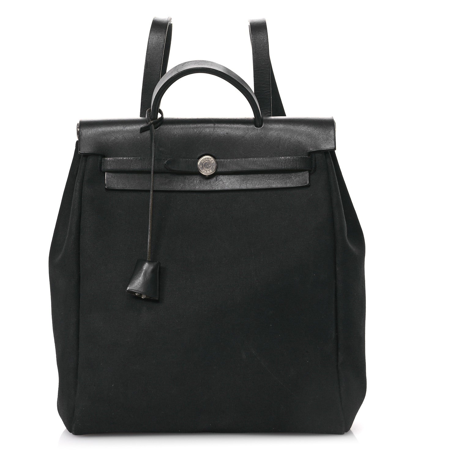 Toile Vache Calfskin Herbag 30 PM Backpack Black