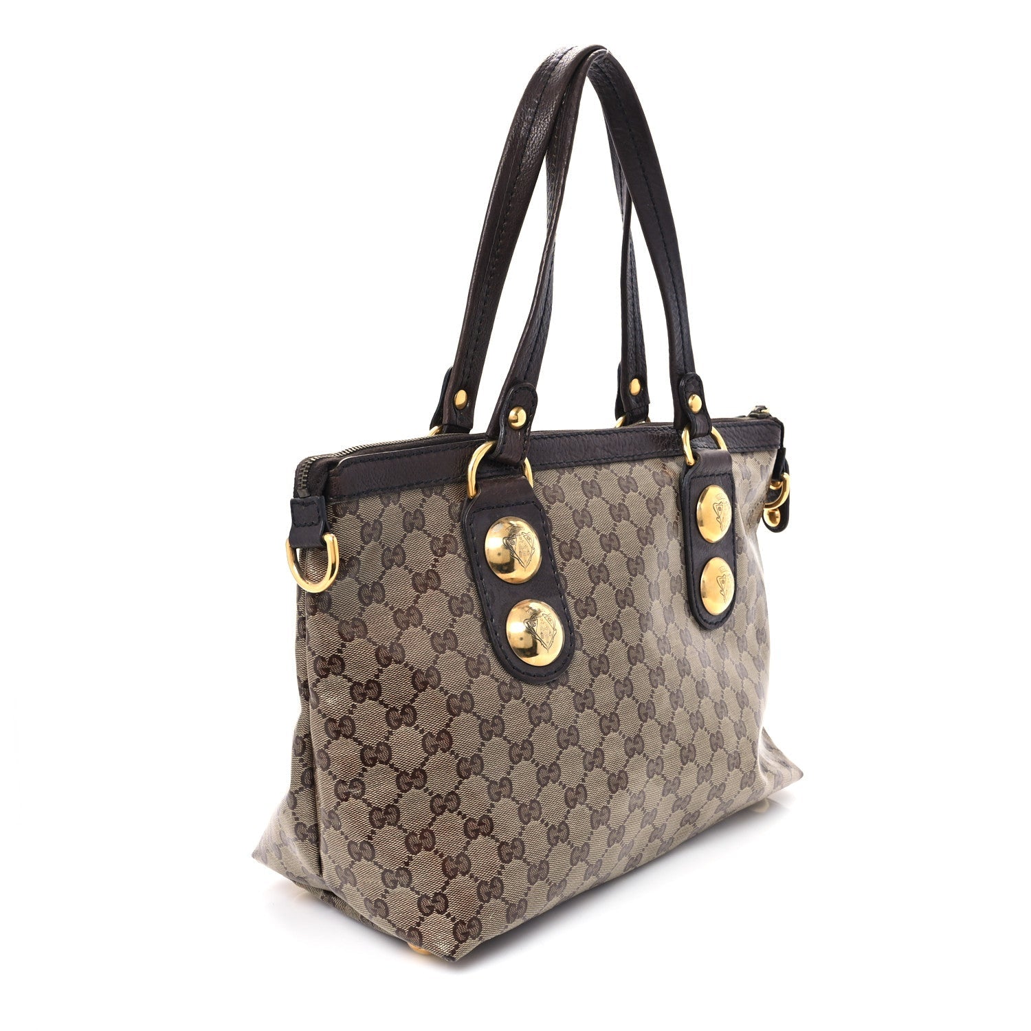 Crystal Monogram Small Babouska Tote Dark Brown