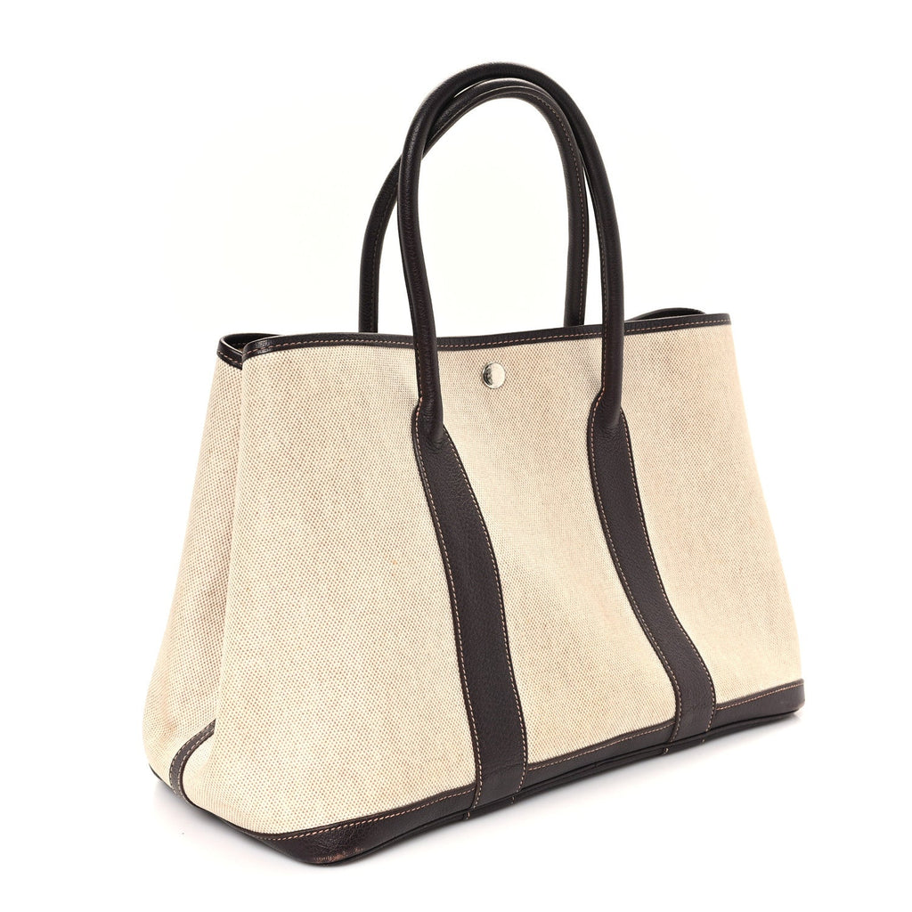 Buffle Skipper Toile Garden Party 36 MM Tote Marron Fonce