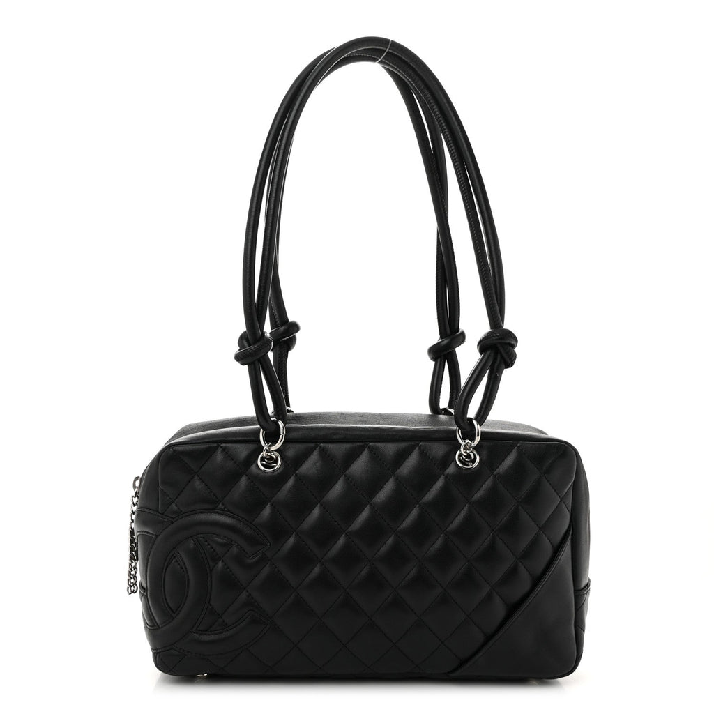 Calfskin Quilted Large Cambon Bowler Black