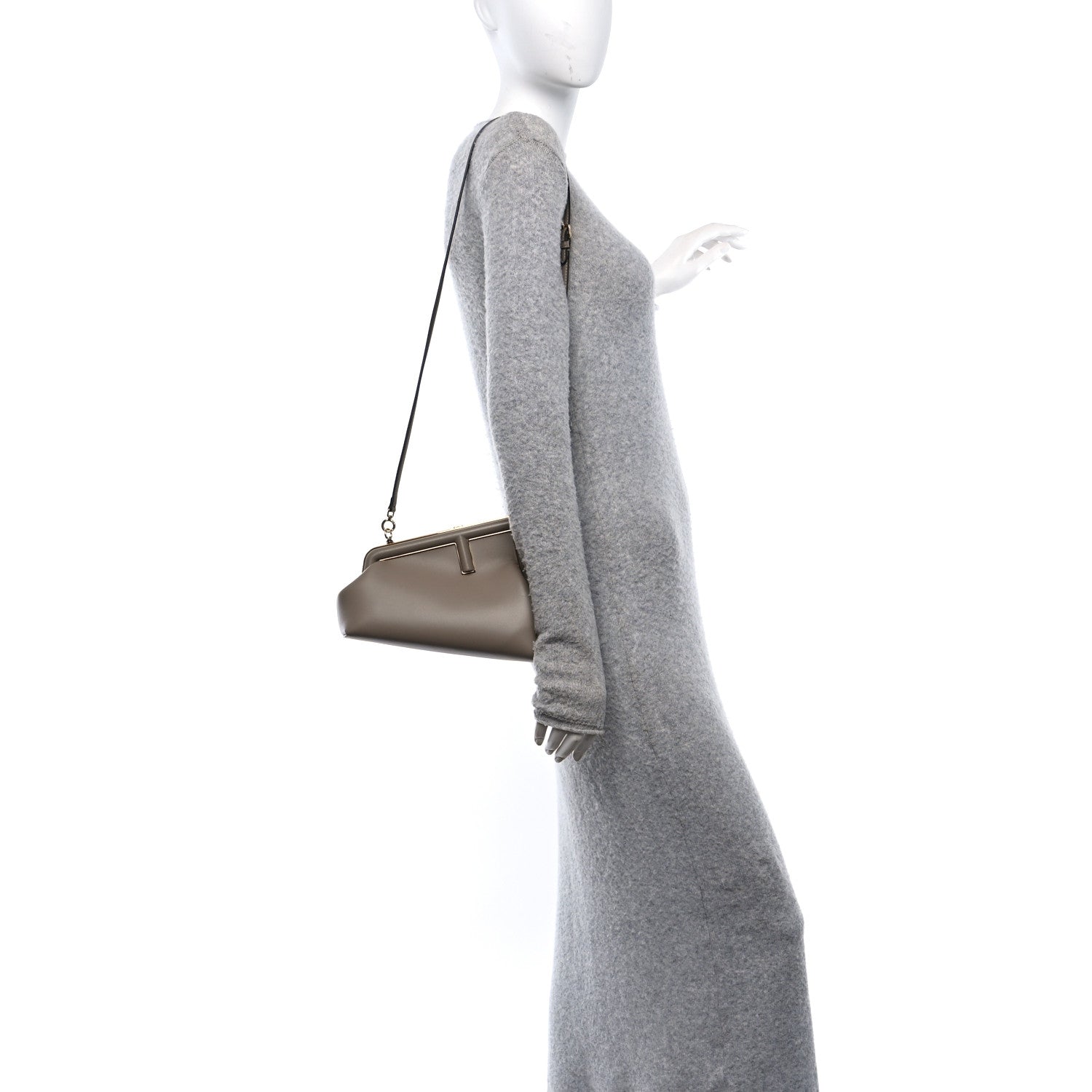 Shiny Nappa Small Fendi First Dove Gray