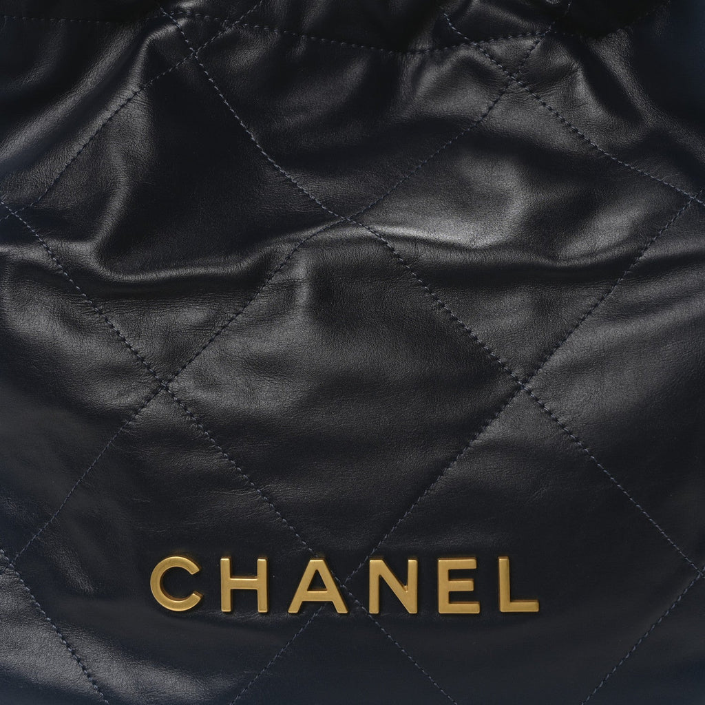 Shaded Calfskin Quilted Chanel 22 Blue Dark Blue