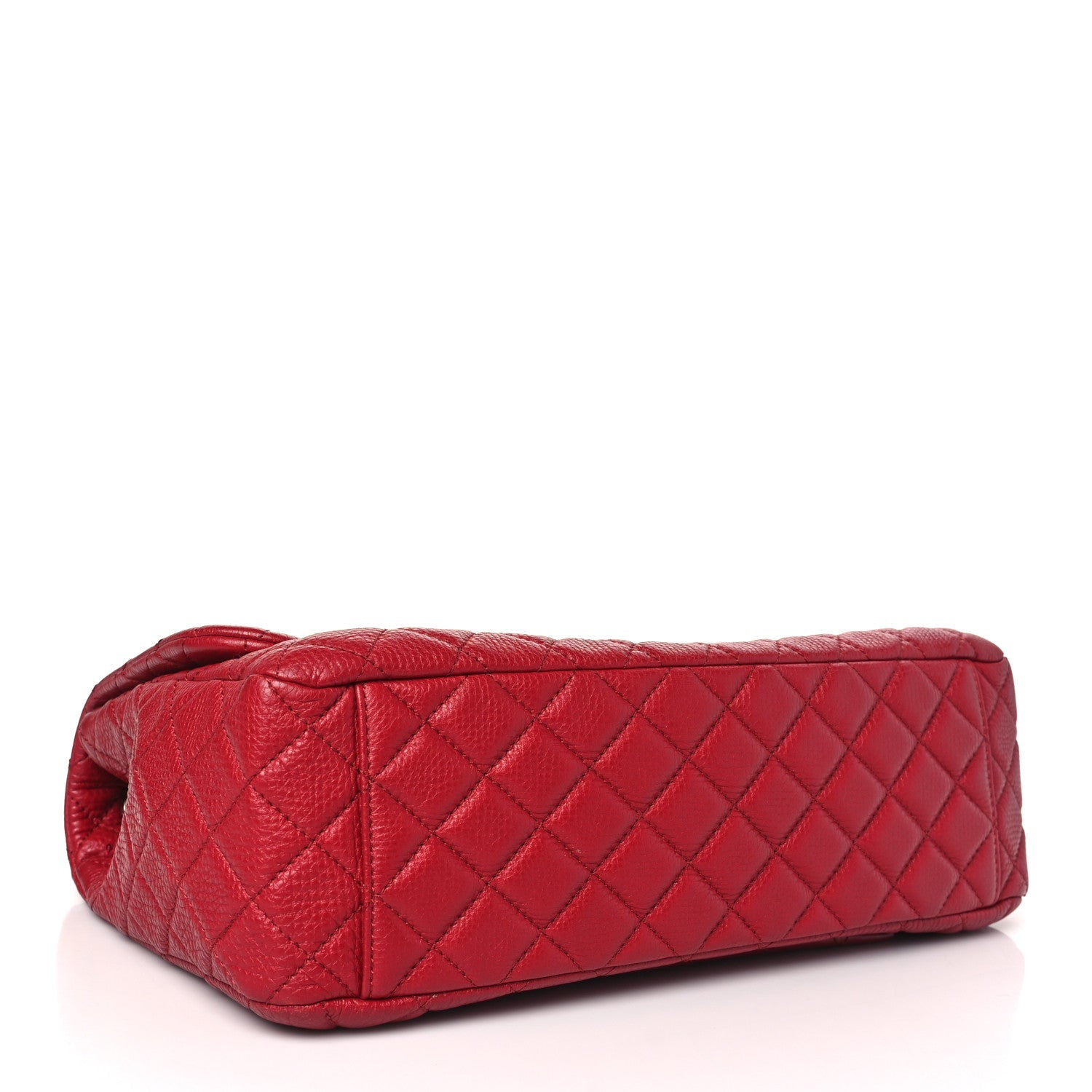 Calfskin Quilted Small XXL Travel Flap Bag Red
