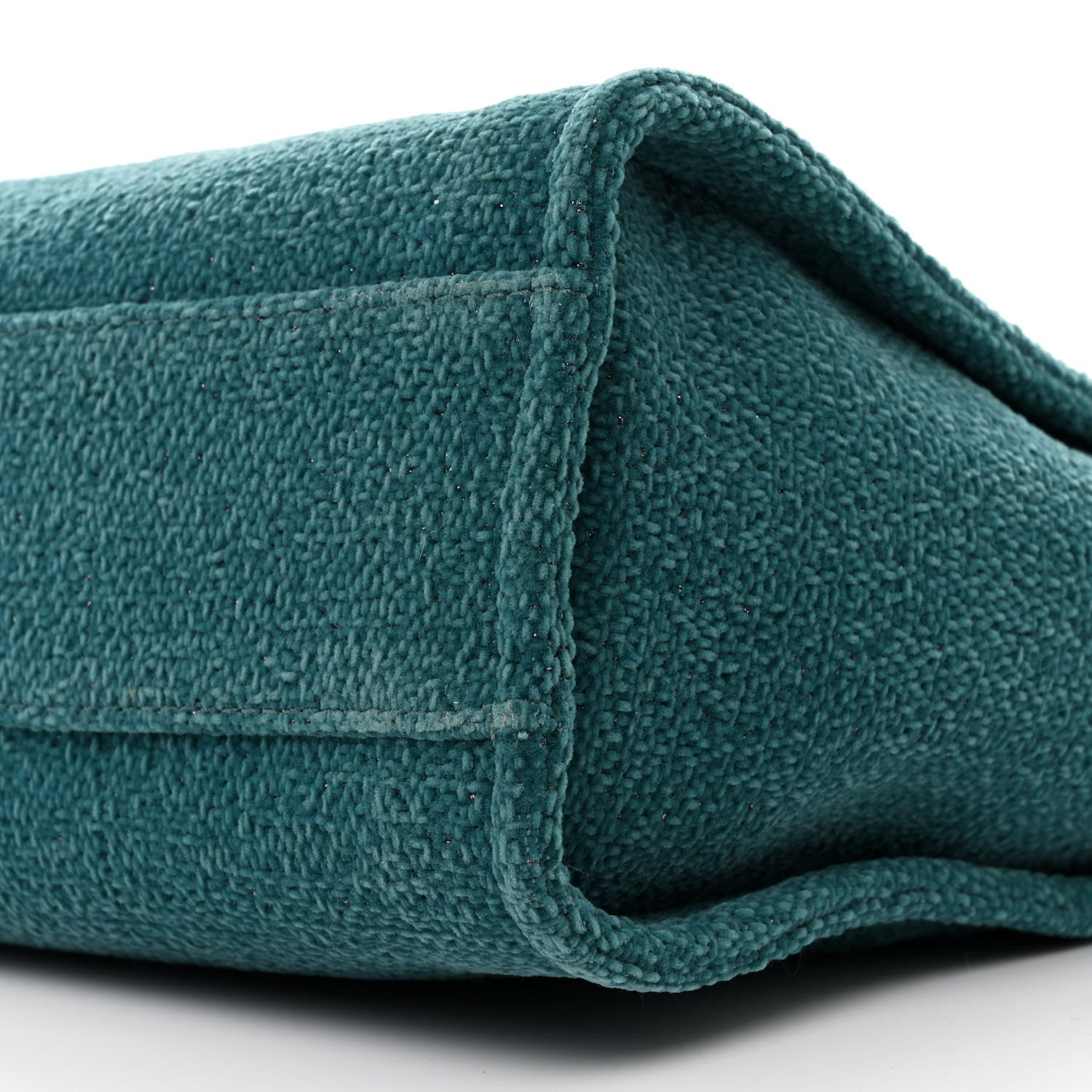 Lurex Boucle Small Deauville Tote Turquoise