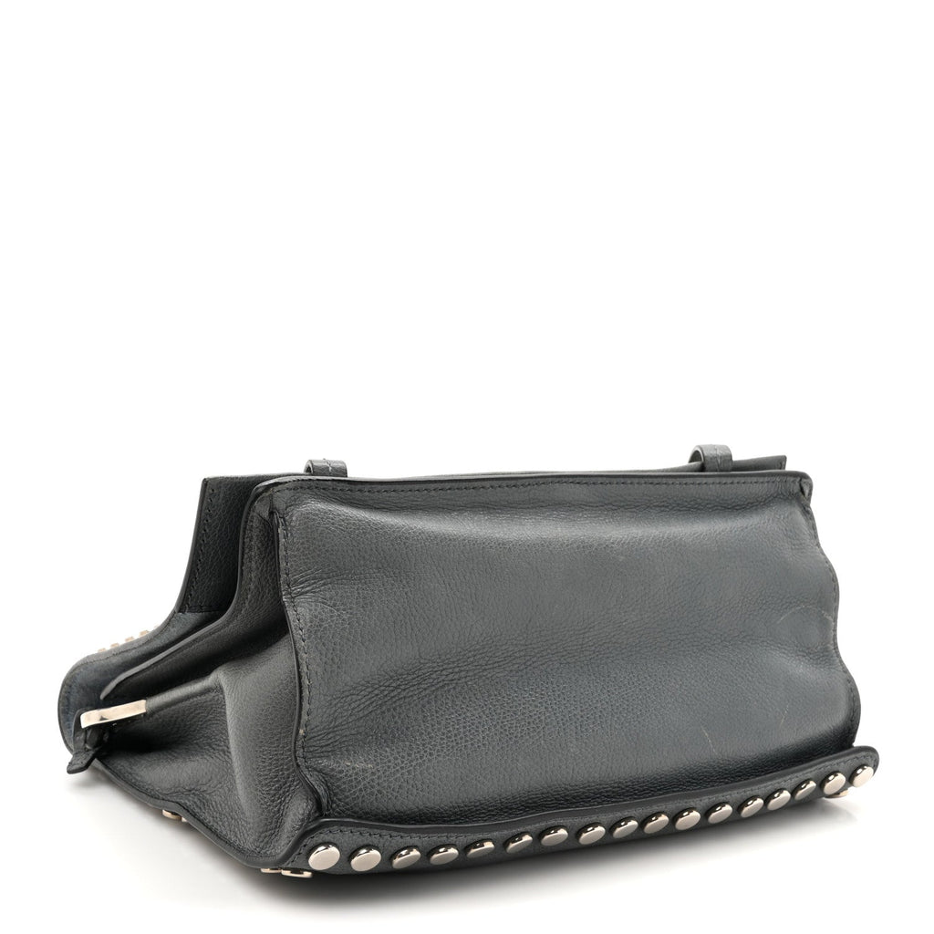 Glace Calf Studded Etiquette Flap Marine Astrale