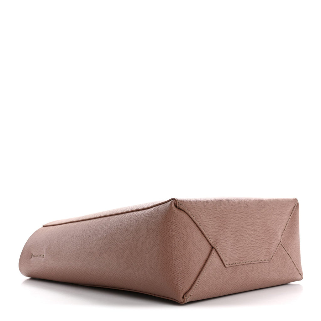 Grained Calfskin Small Vertical Cabas Pink