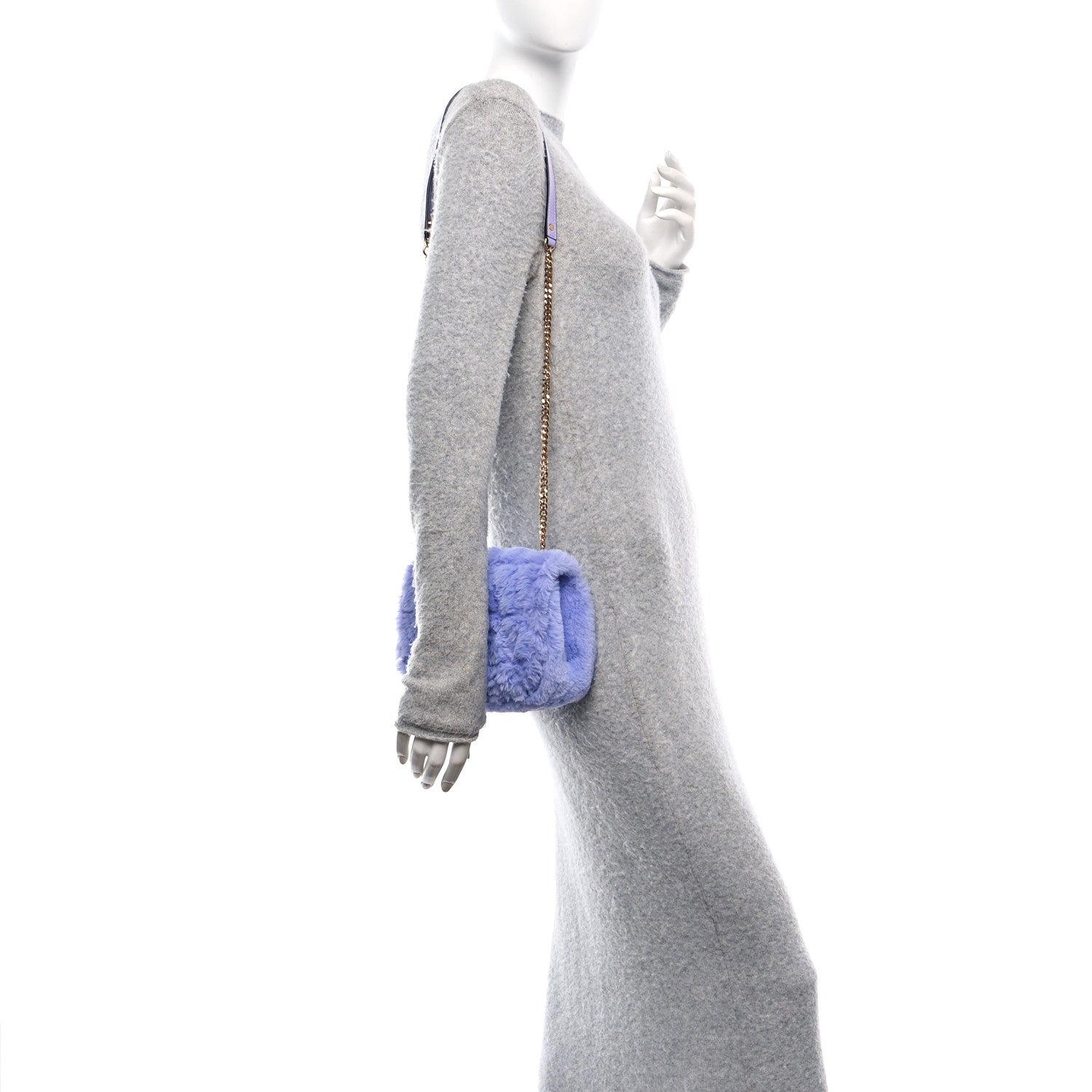 Faux Fur Quilted Virtus Shoulder Bag Orchid