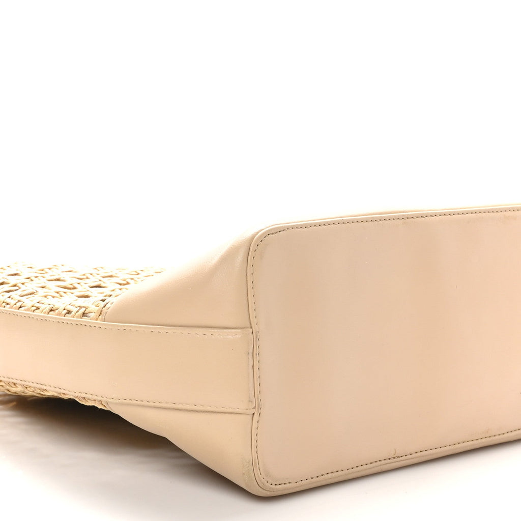 Lambskin Straw CC Tote Beige