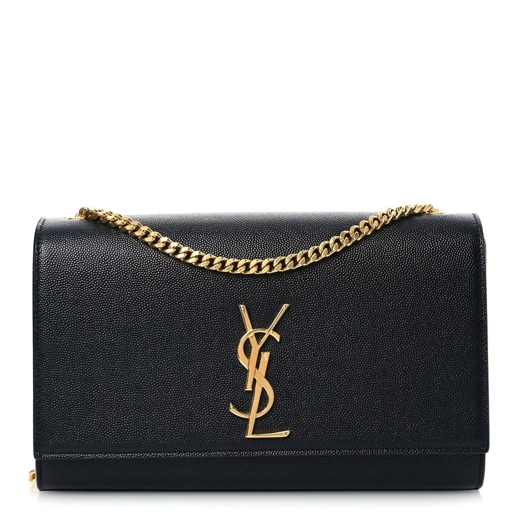 Grain De Poudre Medium Classic Monogram Kate Satchel Black