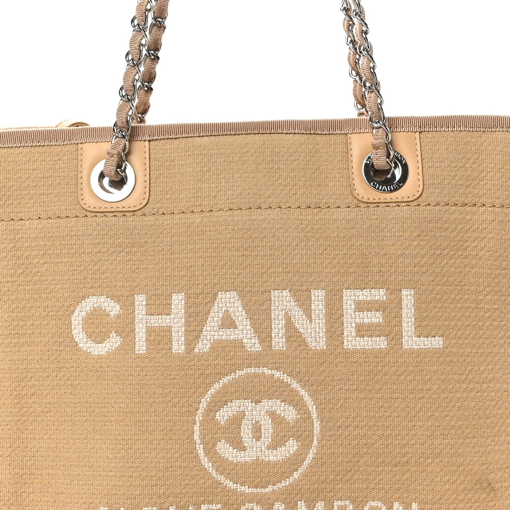Mixed Fibers Small Deauville Tote Beige