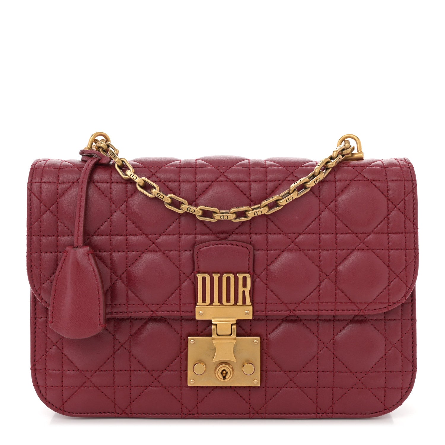 Lambskin Cannage Large Dioraddict Flap Red