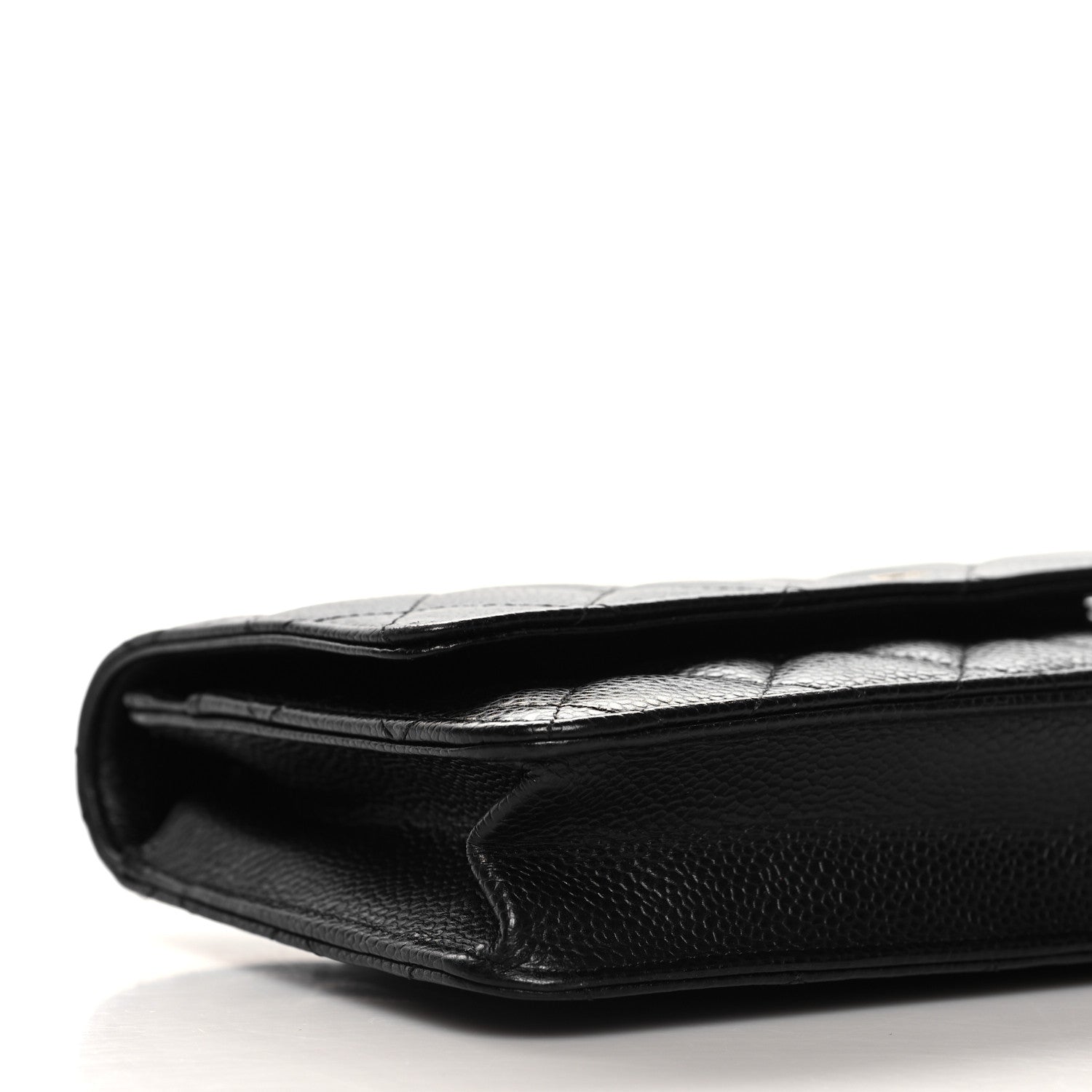 Caviar Quilted Wallet on Chain WOC Black