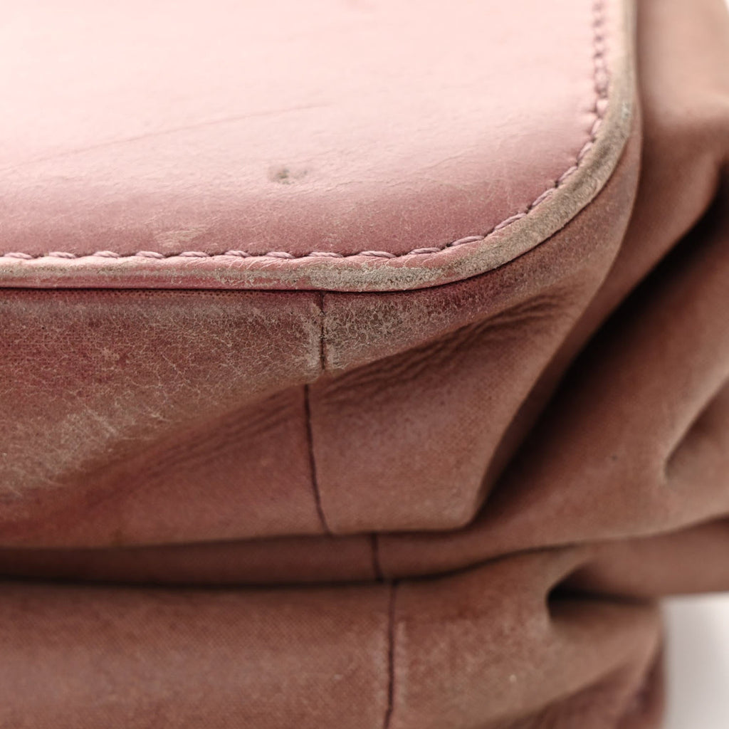 Calfskin Quilted Straight Lined Flap Purple