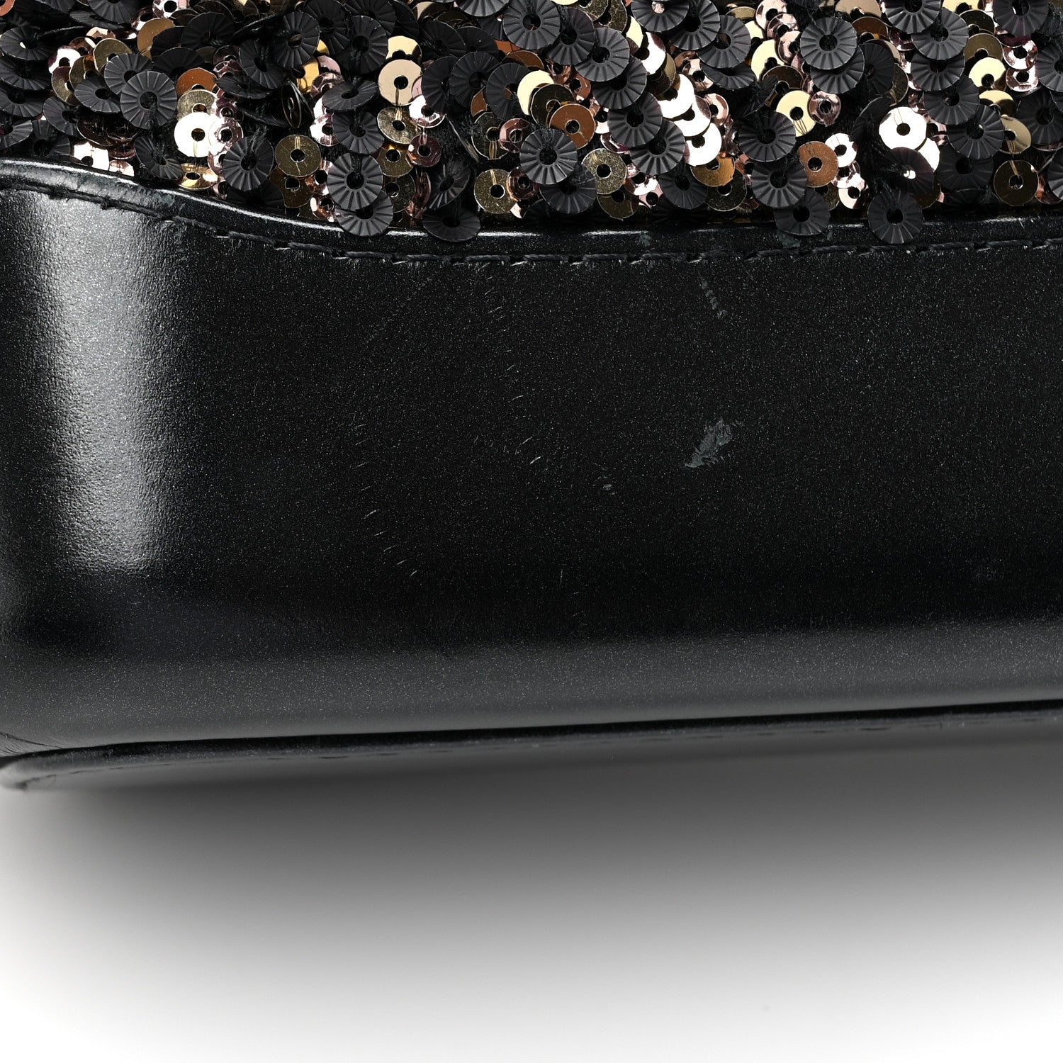 Sequin Calfskin Small Gabrielle Hobo Black Gold