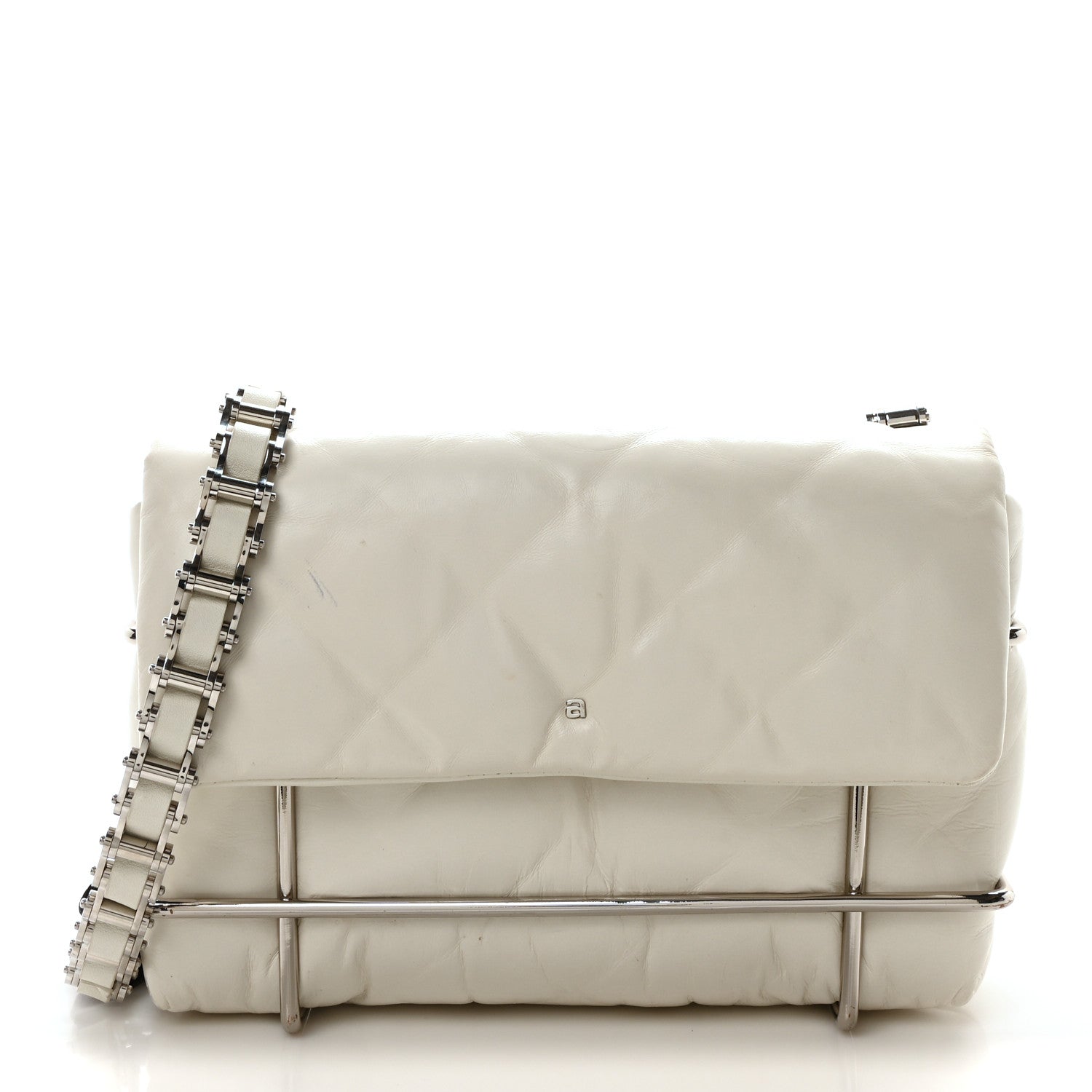 Calfskin Quilted Halo Xbody Bag White