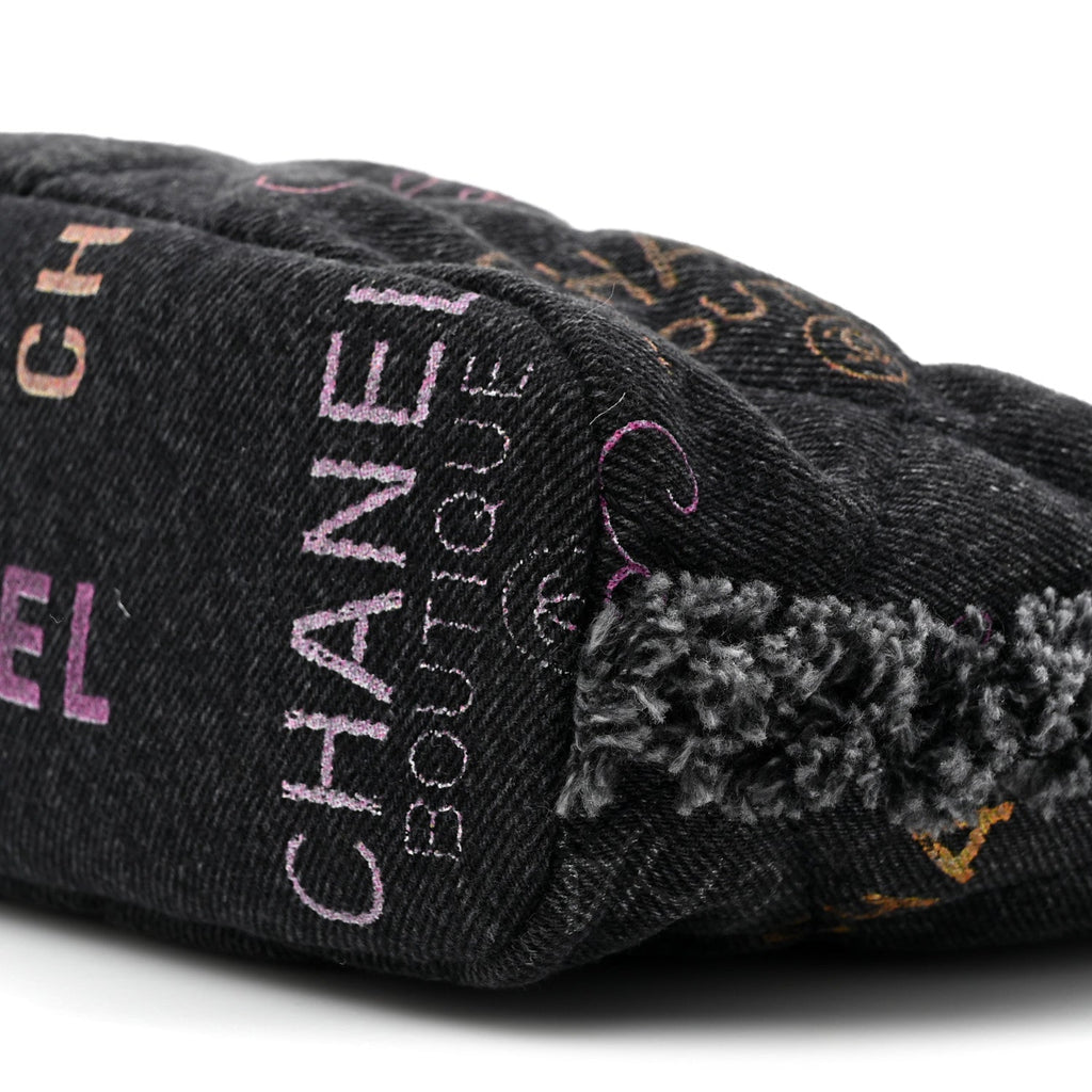 Denim Quilted Mood Small Bucket With Chain Black Multicolor