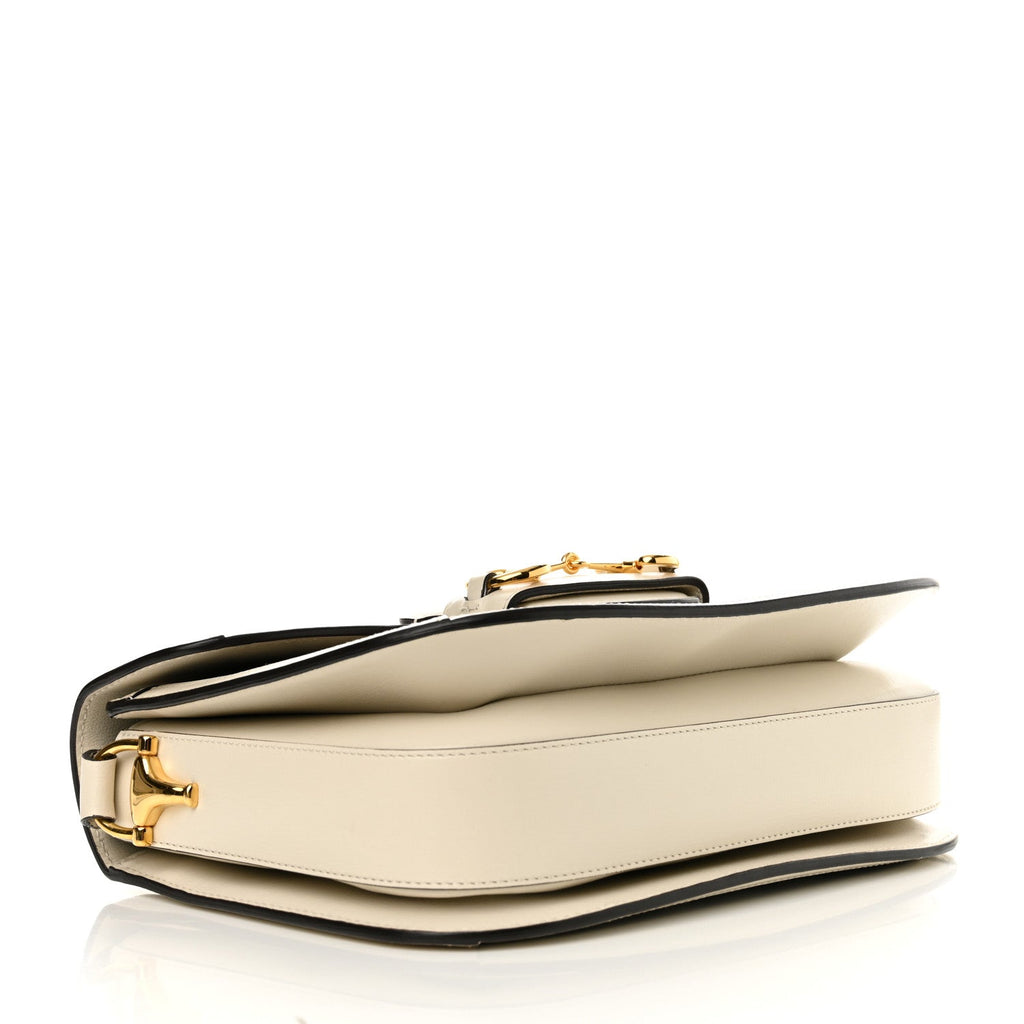 GG Supreme Monogram Horsebit 1955 Shoulder Bag Beige Mystic White