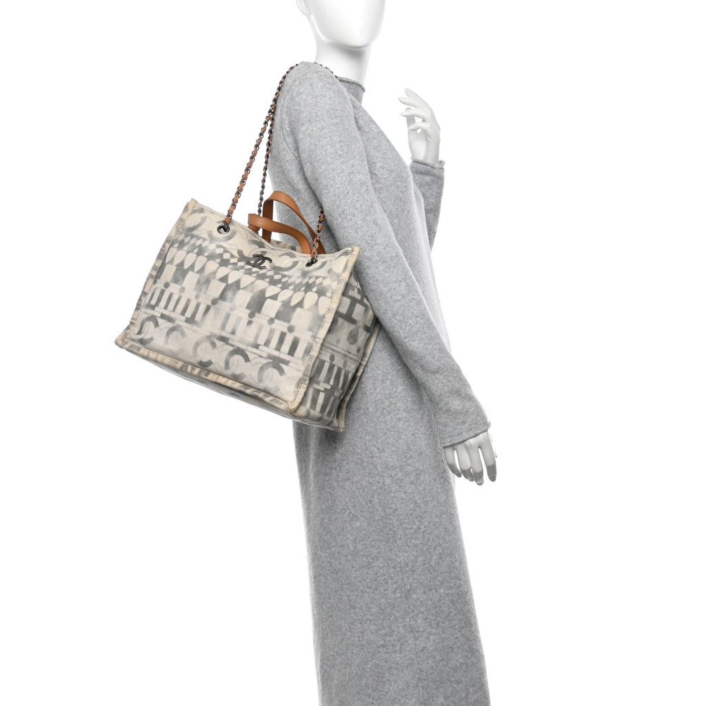 Canvas Small Iliad Shopping Tote Beige
