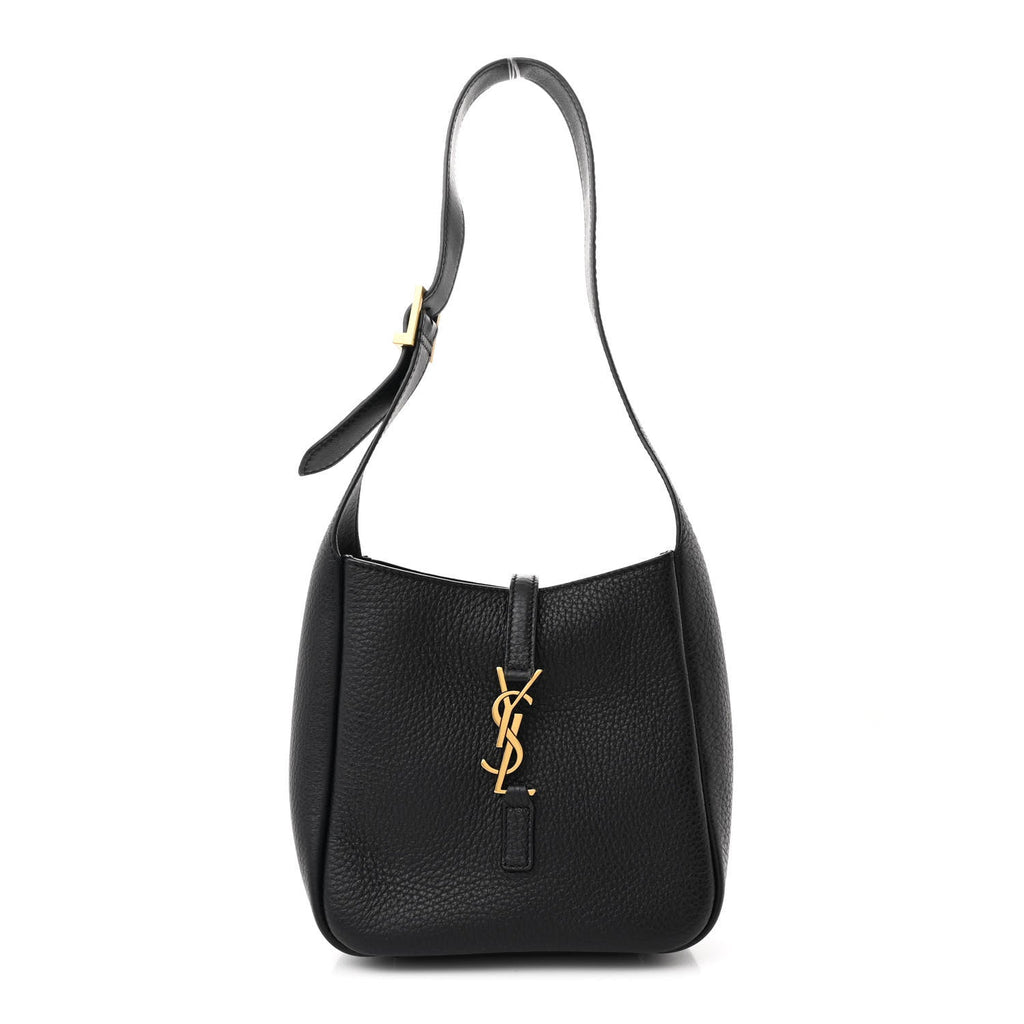 Grained Calfskin Baby Le 5 A 7 Supple Hobo Black