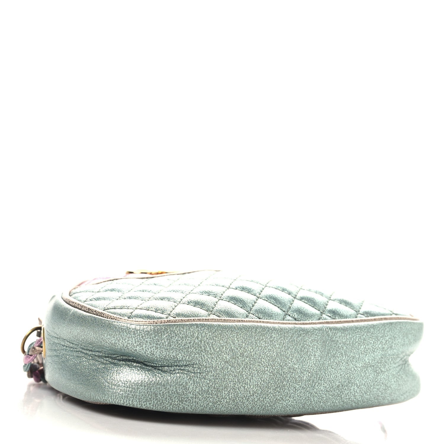 Laminated Nappa Trapuntata Mini Zumi Dome Shoulder Bag Rosa Lago Rame