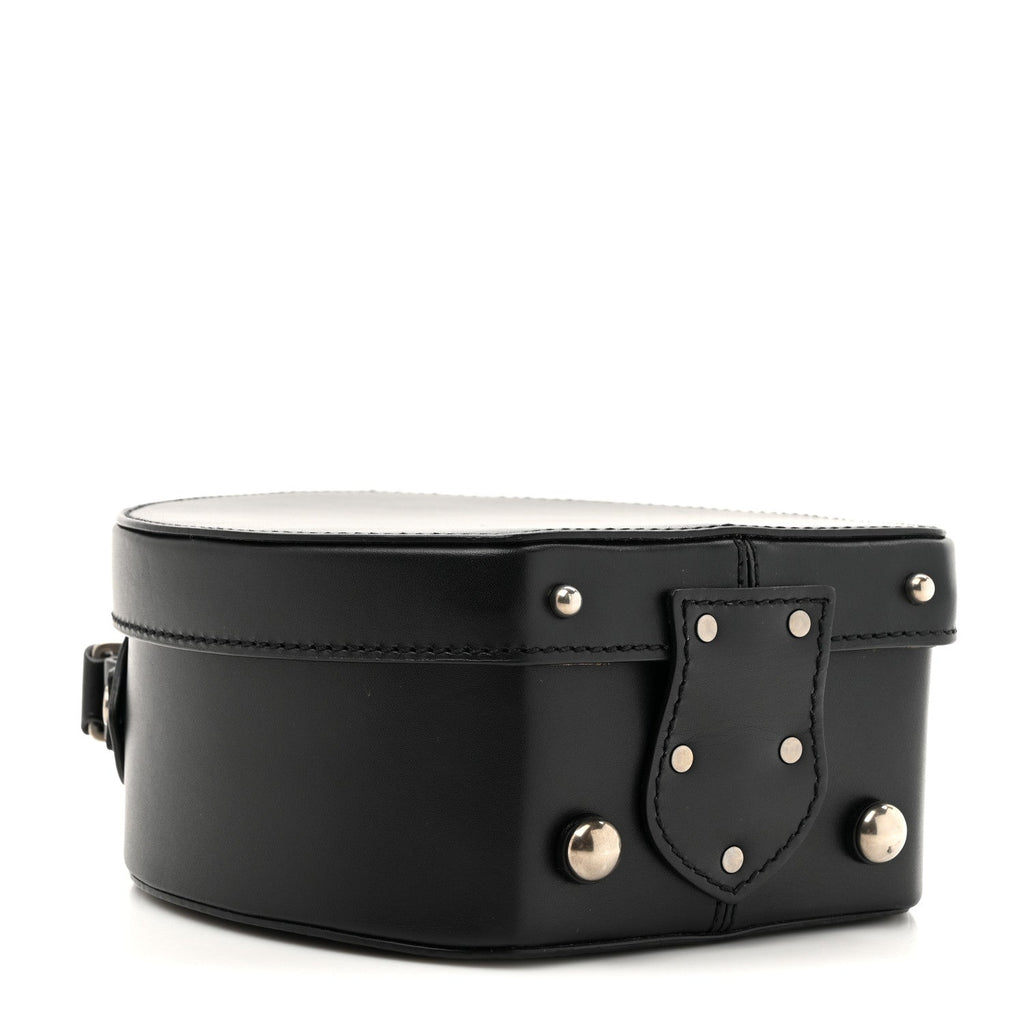 Calfskin Small Mica Hat Box Black