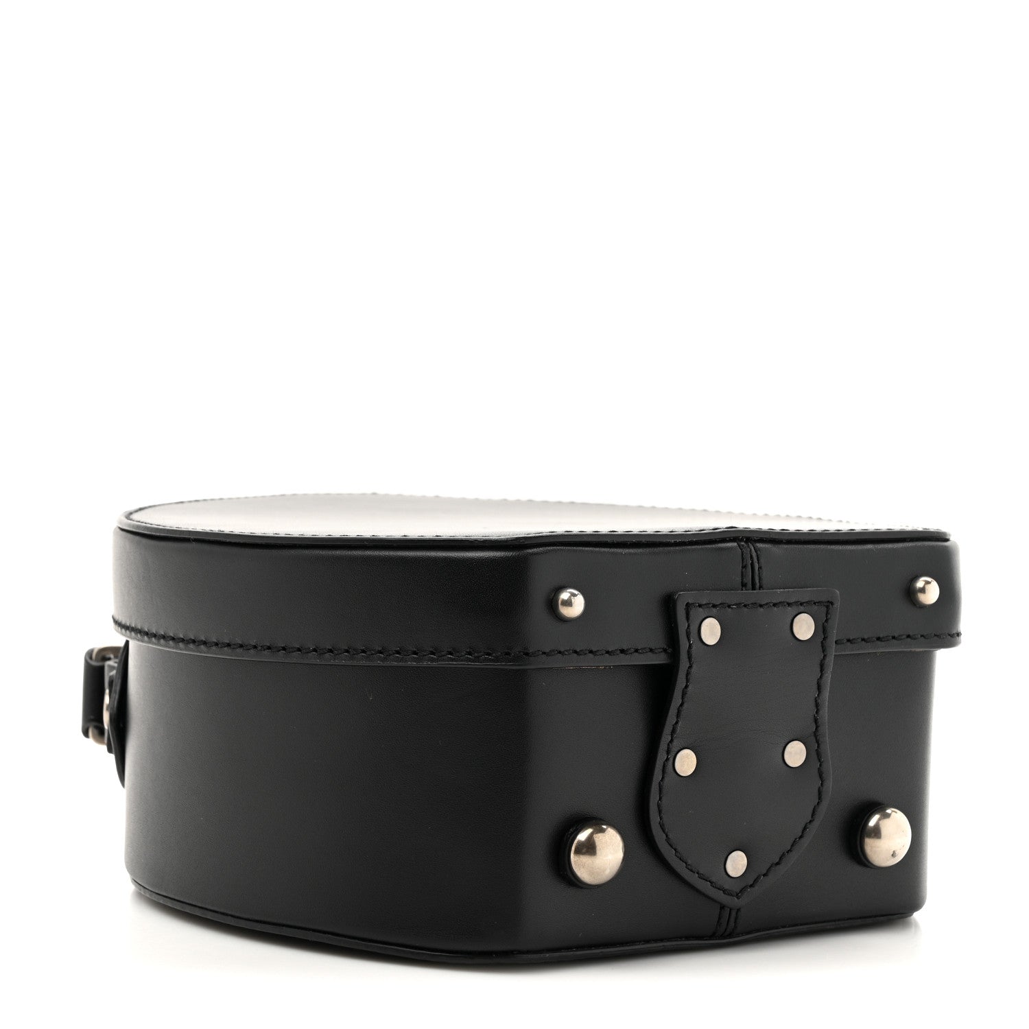 Calfskin Small Mica Hat Box Black