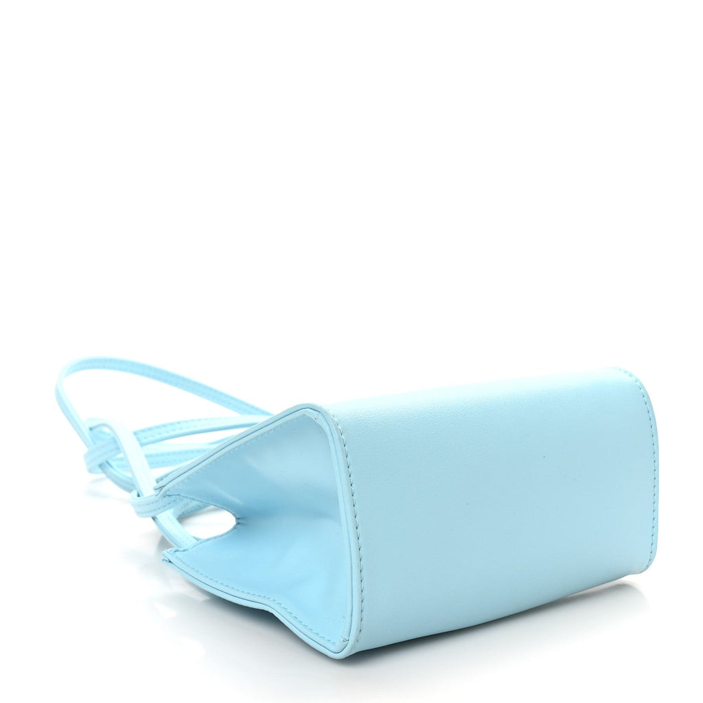 Vegan Leather Small Shopping Bag Pool Blue