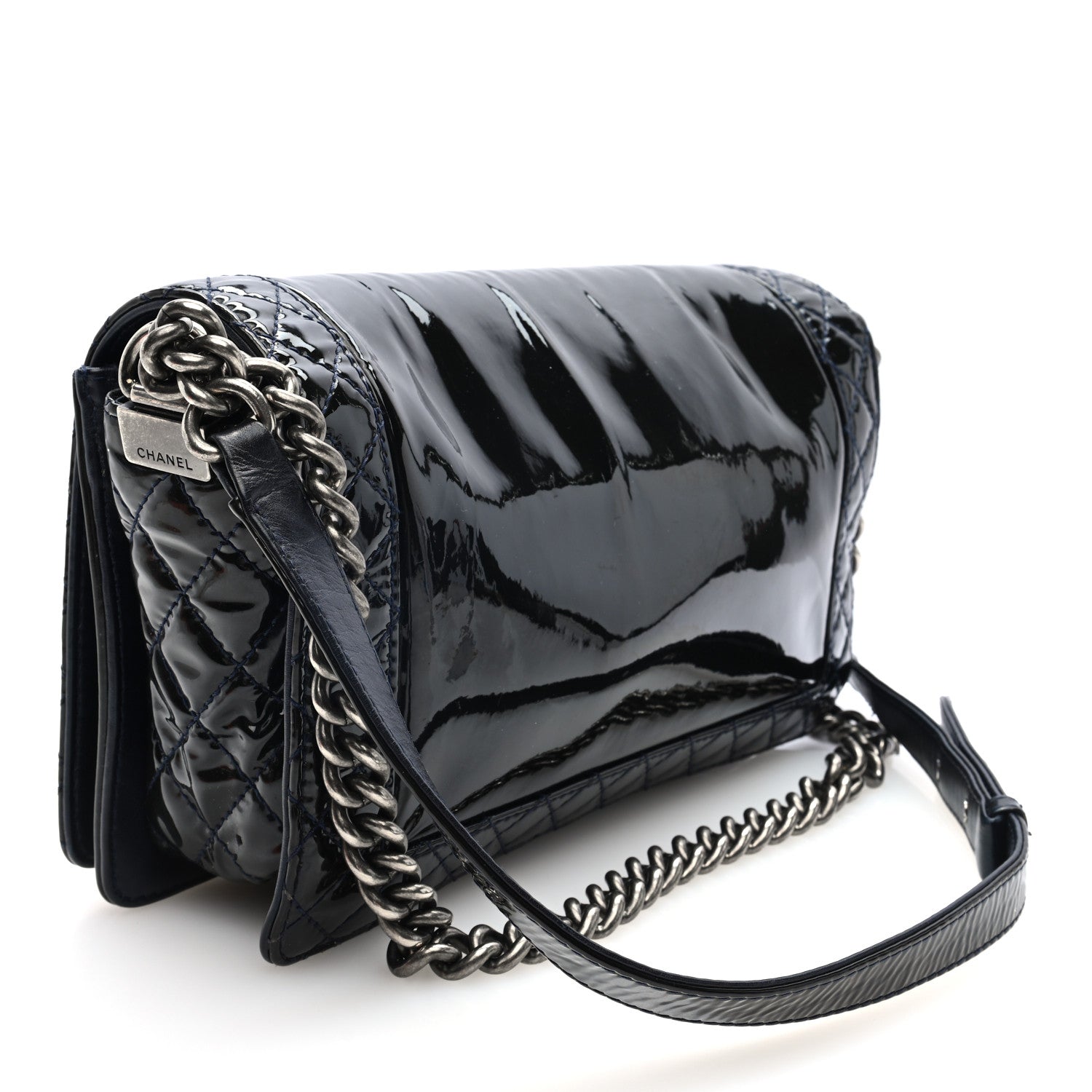 Patent New Medium Boy Reverso Flap Black