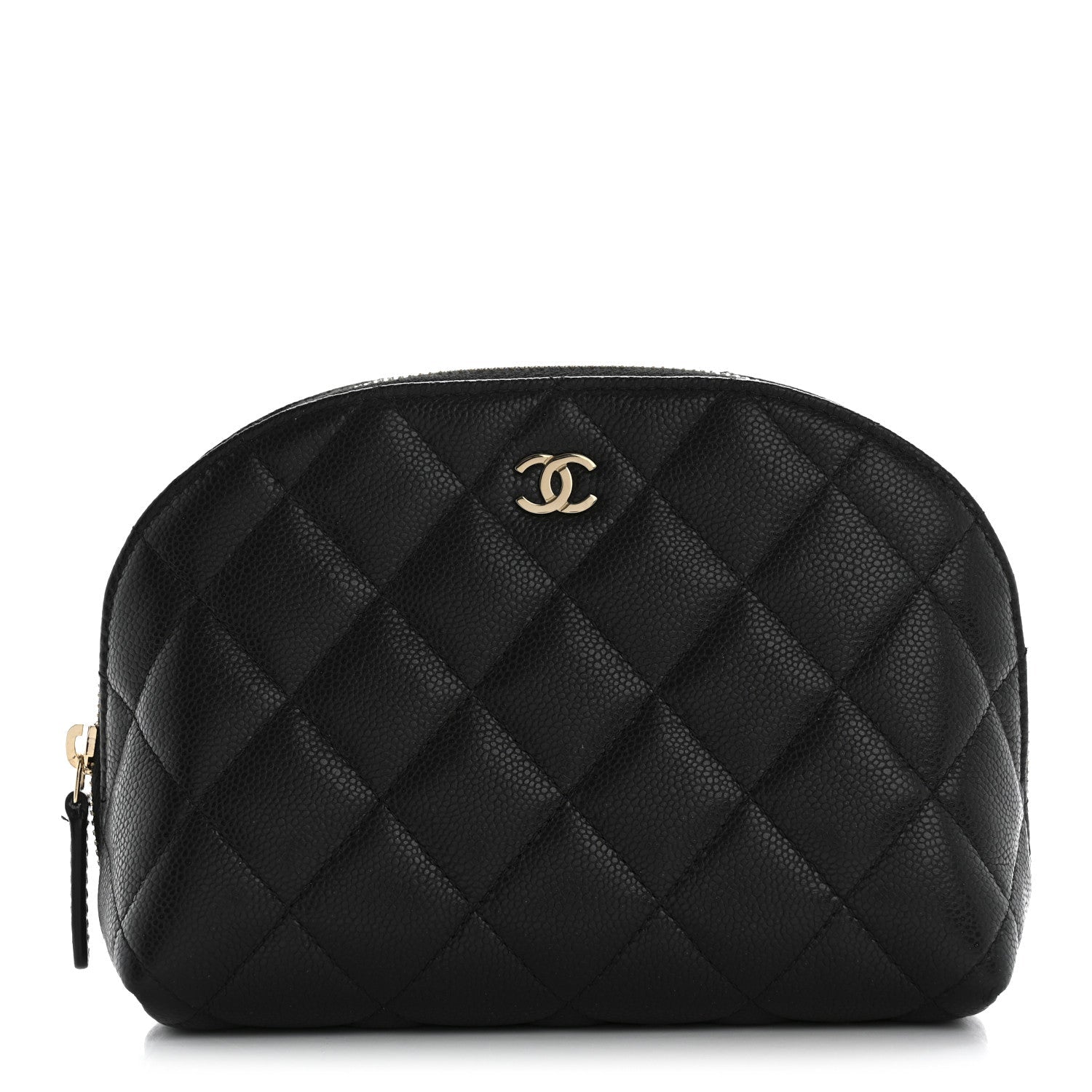 Caviar Quilted Cosmetic Case Black