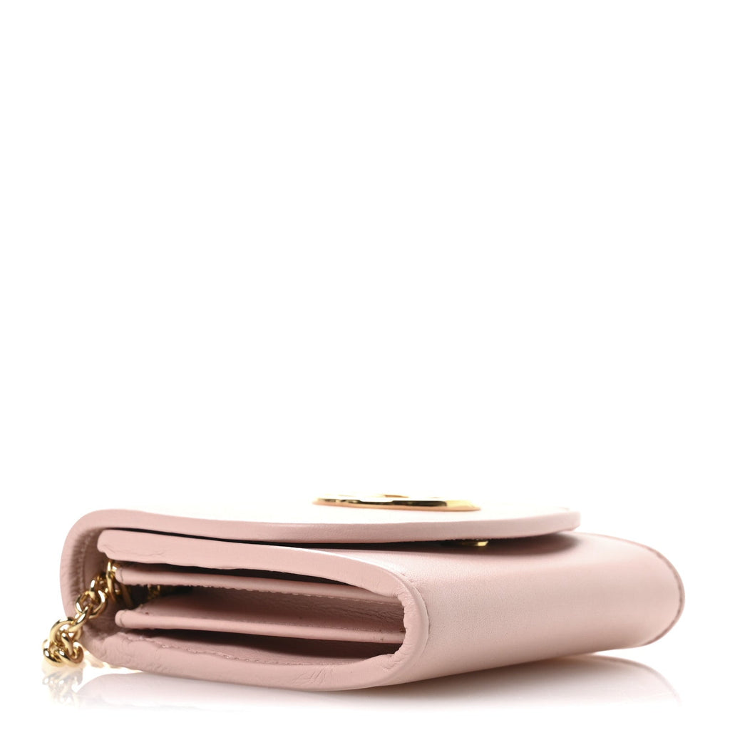 Roxy Calfskin Medium Blondie Chain Wallet Powder Pink