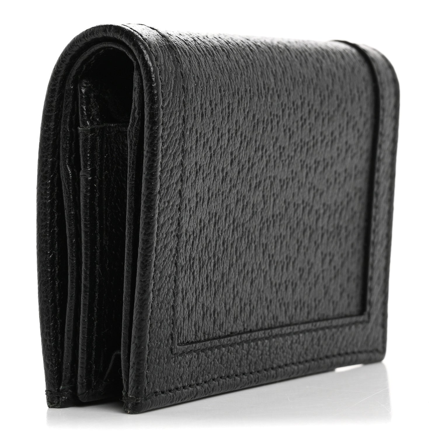 Wonka Grain Calfskin Diana  Case Wallet Black
